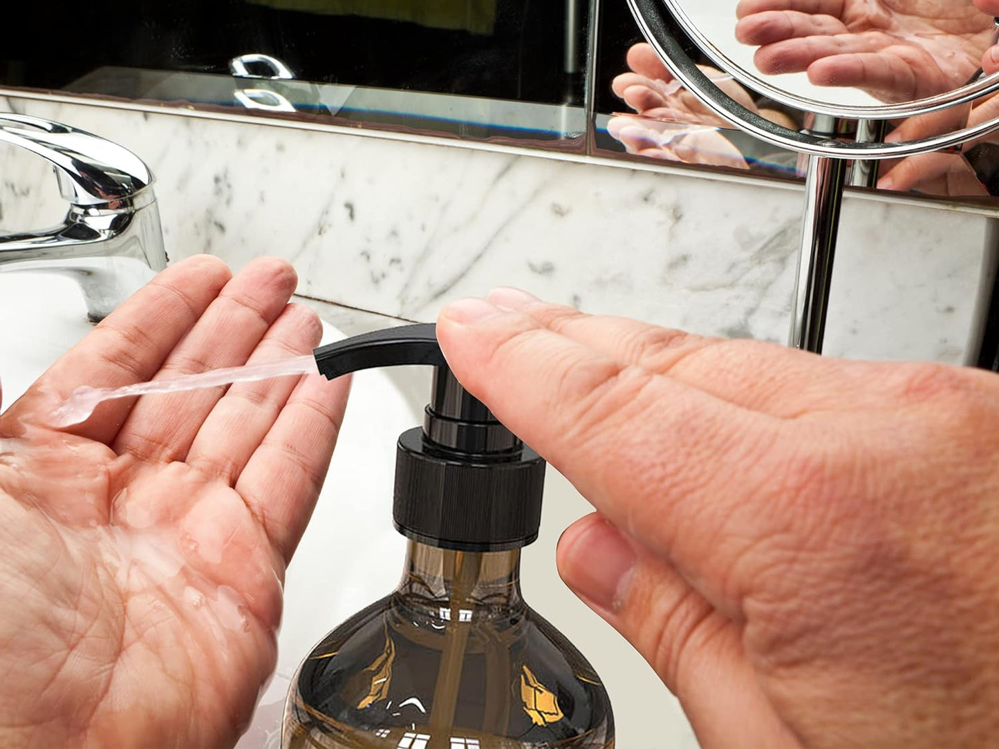 6 PCS 10 OZ Pump Bottle Plastic Pump Lotion Dispenser Empty Bottles Refillable Plastic Containers for Shampoo Lotion Body Wash, Creams, Moisturizer, Massage Oil, Multicolor