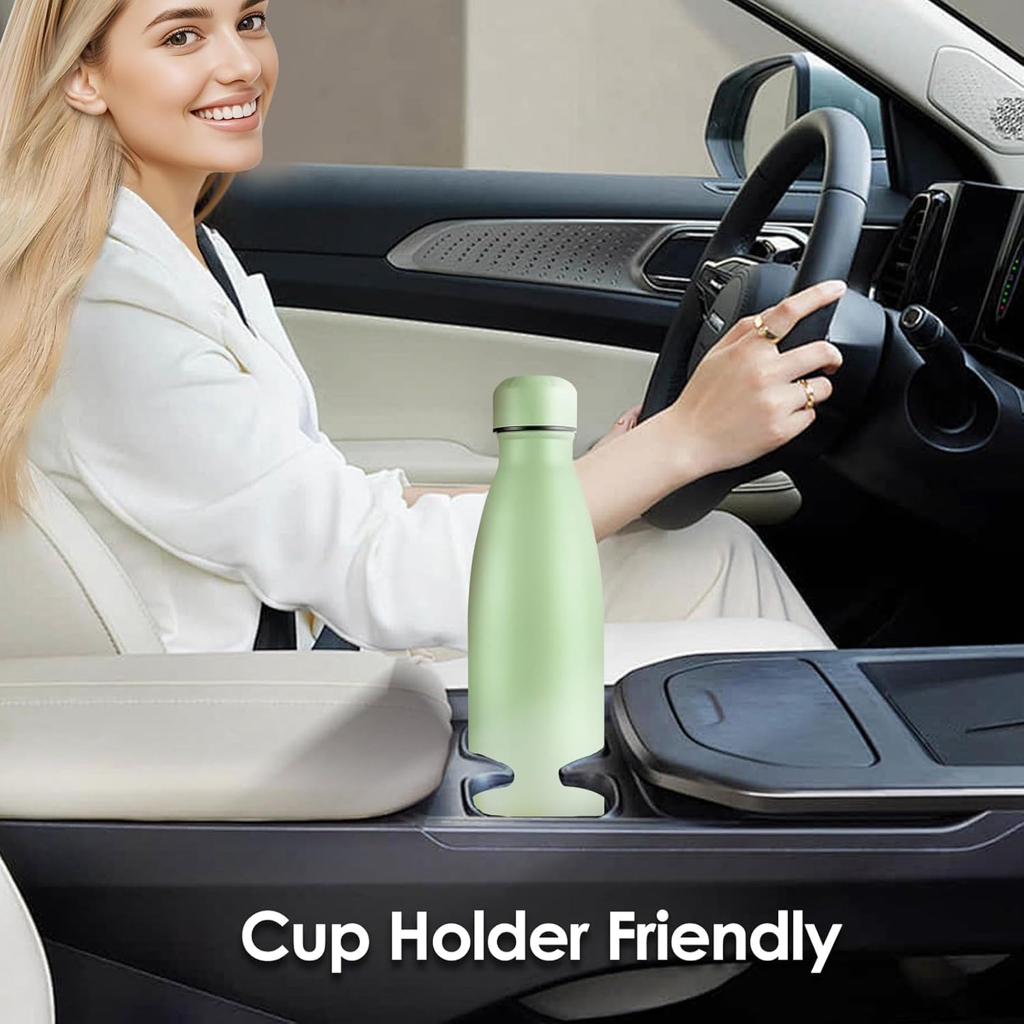 25oz Cola-Bottle Shaped Stainless Steel Leak-proof Water Bottle,Double Wall Vacuum Insulated Metal,Travel Mug For Sports Indoors & Outdoors,BPA-Free School Kids Flasks,Green(2 Pack)