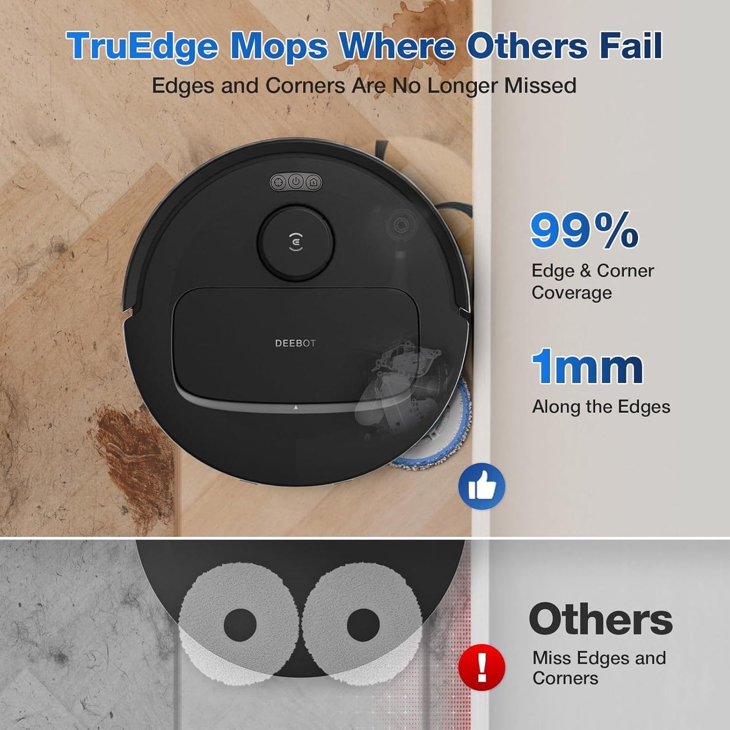 ECOVACS DEEBOT N30 PRO OMNI Robot Vacuum and Mop, 10000Pa Suction, TruEdge Adaptive Edge Mopping, ZeroTangle 2.0 Technology,140℉ Hot Water Mop Washing, Hot Air-Drying, Self-Emptying, Auto-lift Mopping