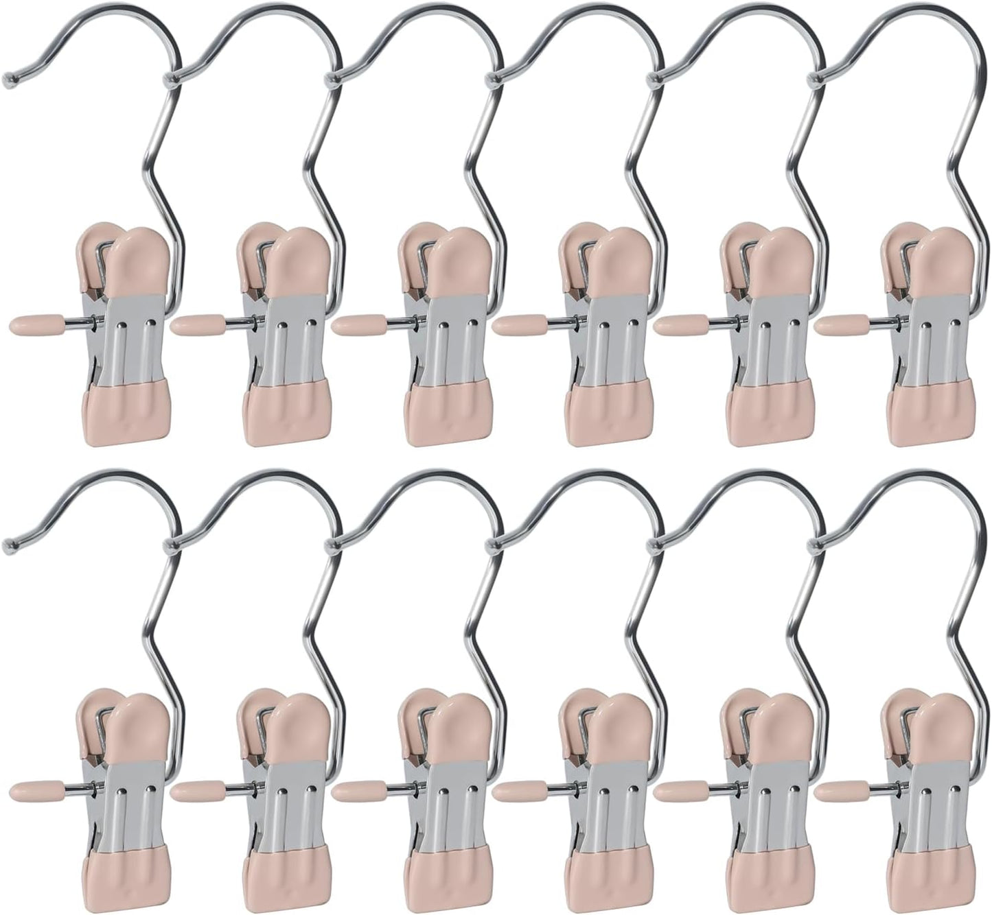 15/30Pcs Upgrade Double Head Clamp Dipped Clothespin for Laundry Hooks with Clips, Boot Holder, Hanging Clips, Portable Multifunctional Hangers Single Clip Space Saving for Jeans, Hats (15, Pink)