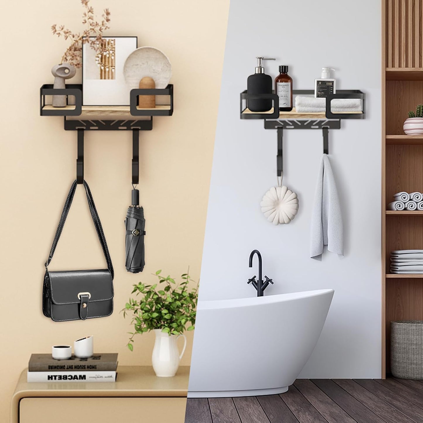 Ironing Board Holder Wall Mount, Iron Board Wall Hanger, Sewing, Laundry Room Organization, Black, T&V Shaped Space Saving Iron Holder for Laundry Room Decor and Accessories, Organization and Storage