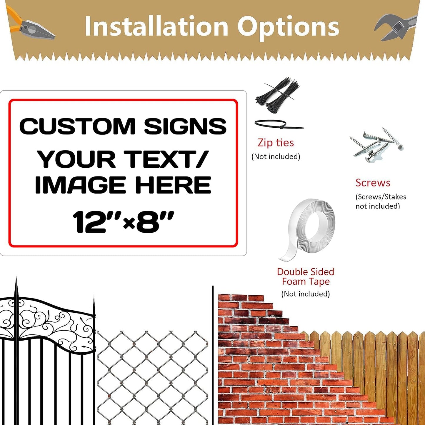 Personalized Aluminum Weatherproof Metal Sign - Multiple Sizes, Custom Text & Picture, Hazard, Garden, Custom Door Sign