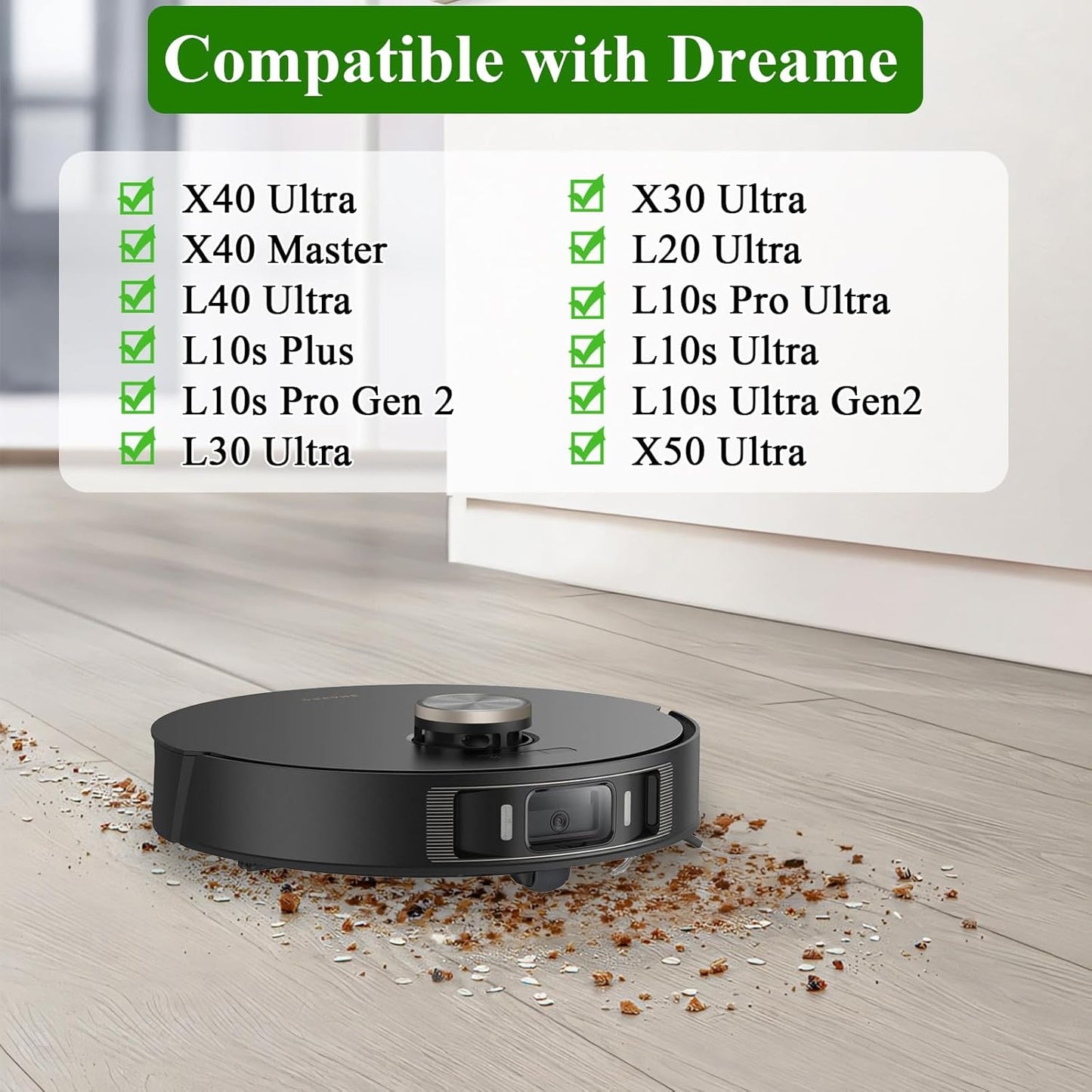 10 Pack Mop Pads for Dreame X40 Ultra/X40 Master/L40 Ultra/L10s Plus/L10s Pro Gen 2/L30 Ultra/X30 Ultra/L20 Ultra/L10s Pro Ultra/X50 Ultra Vacuum Cleaner, Microfiber Mop Cloth Replacement Accessories