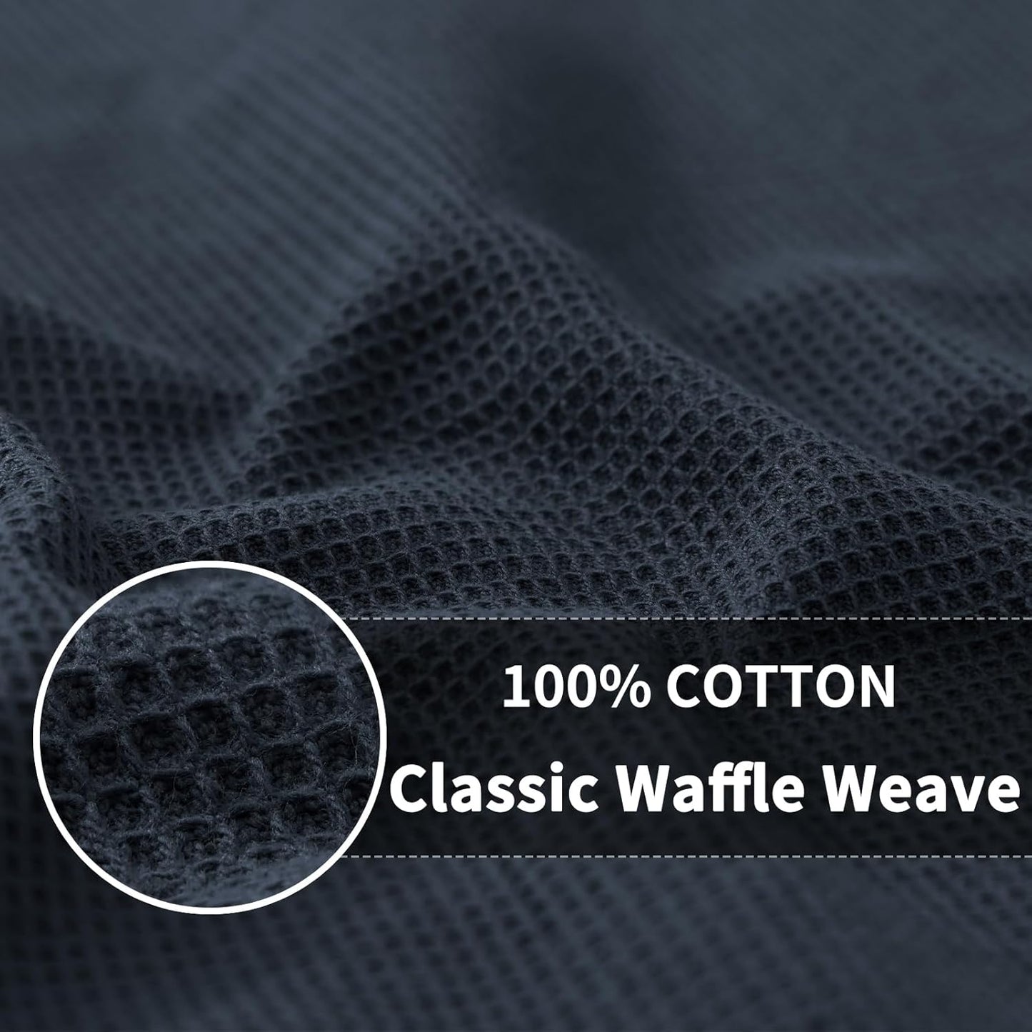 Homaxy 100% Cotton Kitchen Towels and Dishcloths Set - 8 Pack Waffle Weave Soft and Absorbent Dish Towels - 26 X 16 Inch and 12 X 12 Inch - Dark Grey