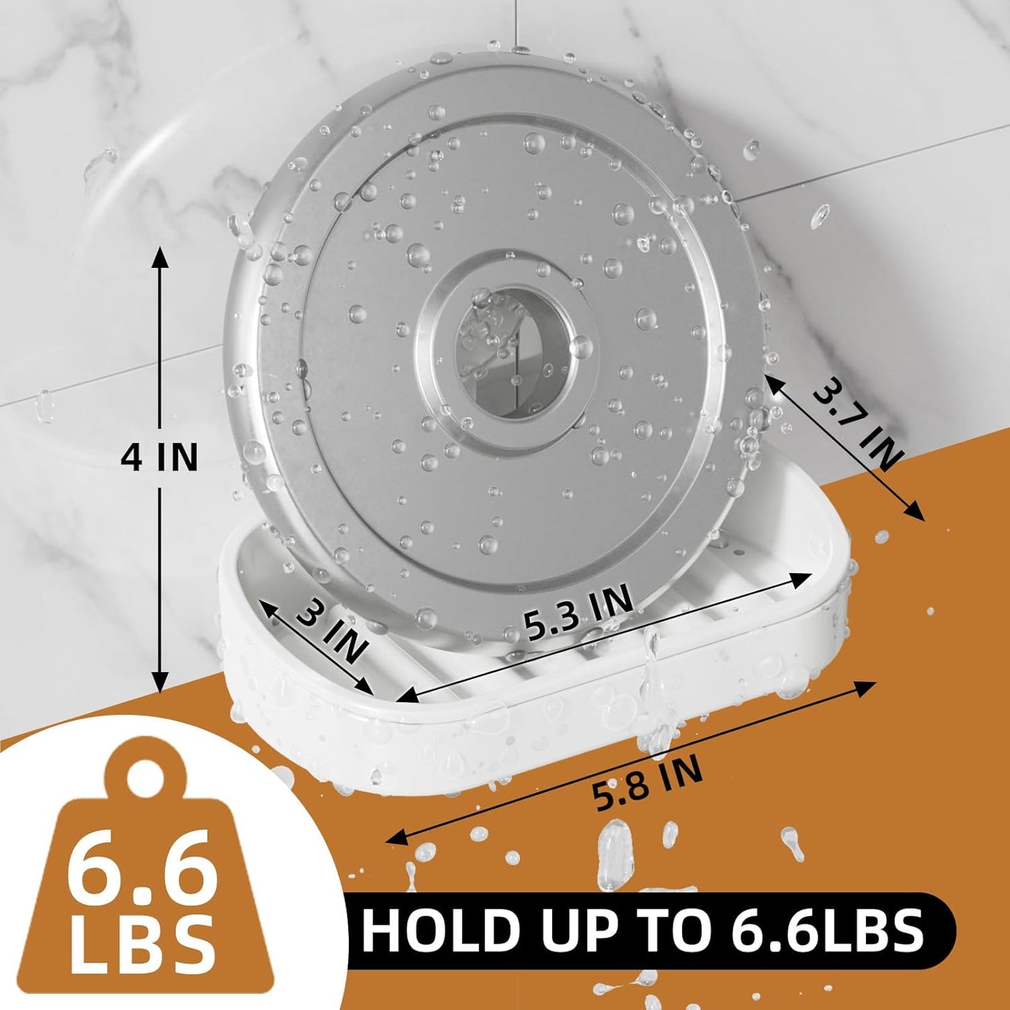 LEVERLOC Soap Dish Holder for Shower Suction Cup Wall Mounted Self Draining NO-Drilling Removable Bar Soap Sponge Holder for Bathroom Bathtub Kitchen Sink Waterproof Strong Vacuum Suction Adhesion