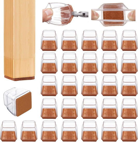 36Pcs Square Chair Leg Floor Protectors, Felt Furniture Pads for Hardwood Floors, Chair Leg Protectors for Hardwood Floors, Floor Protectors for Chairs, No Scratches and Reduce Noise - XSmall Size