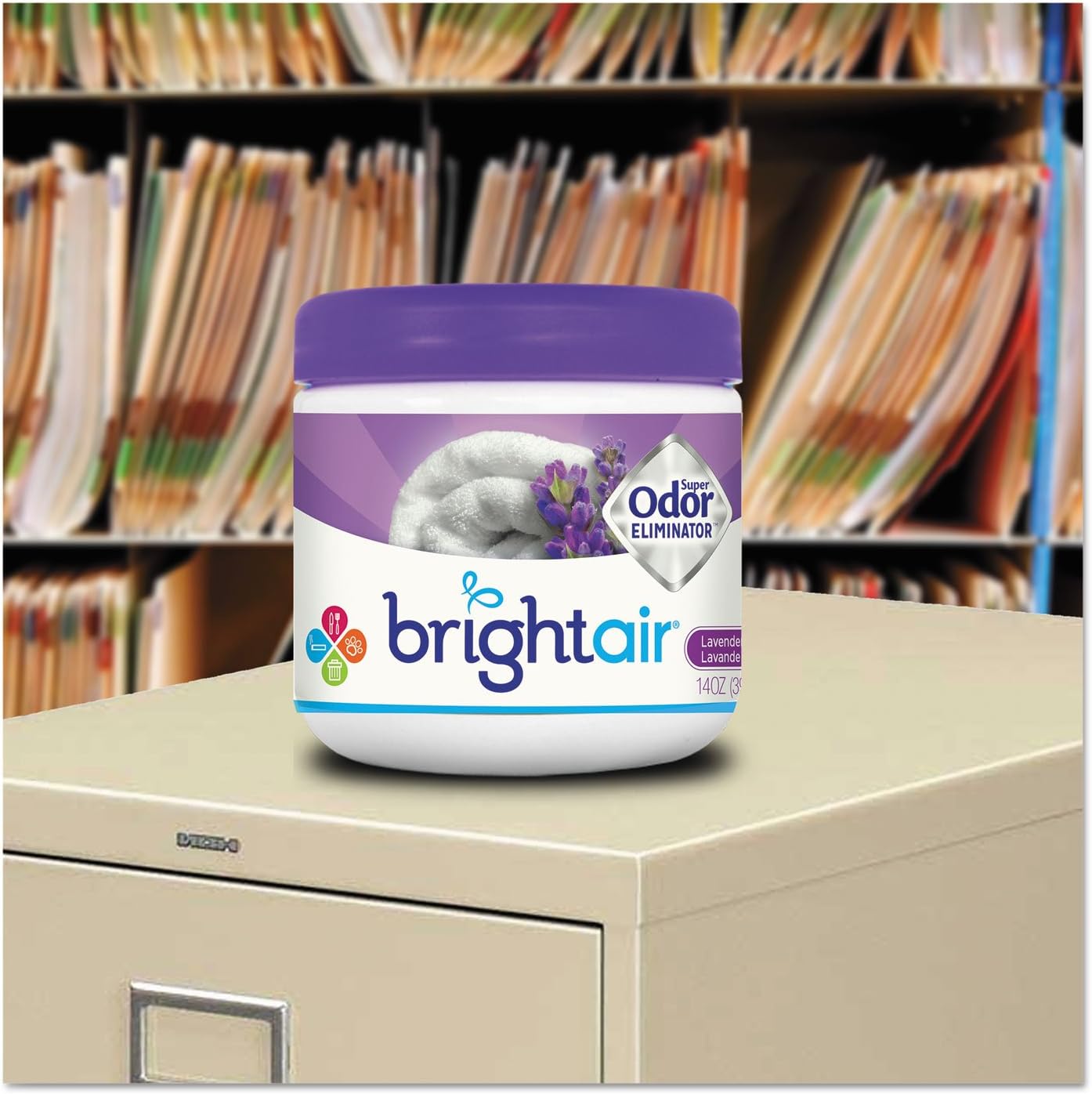 Bright Air 14 oz. Super Odor Eliminator, For Medium-Size Spaces, Lavender & Fresh Linen Scent, Case of 6, Odor Eliminator & Air Freshener, Natural Essential Oils, Lasts Up to 90 Days Each