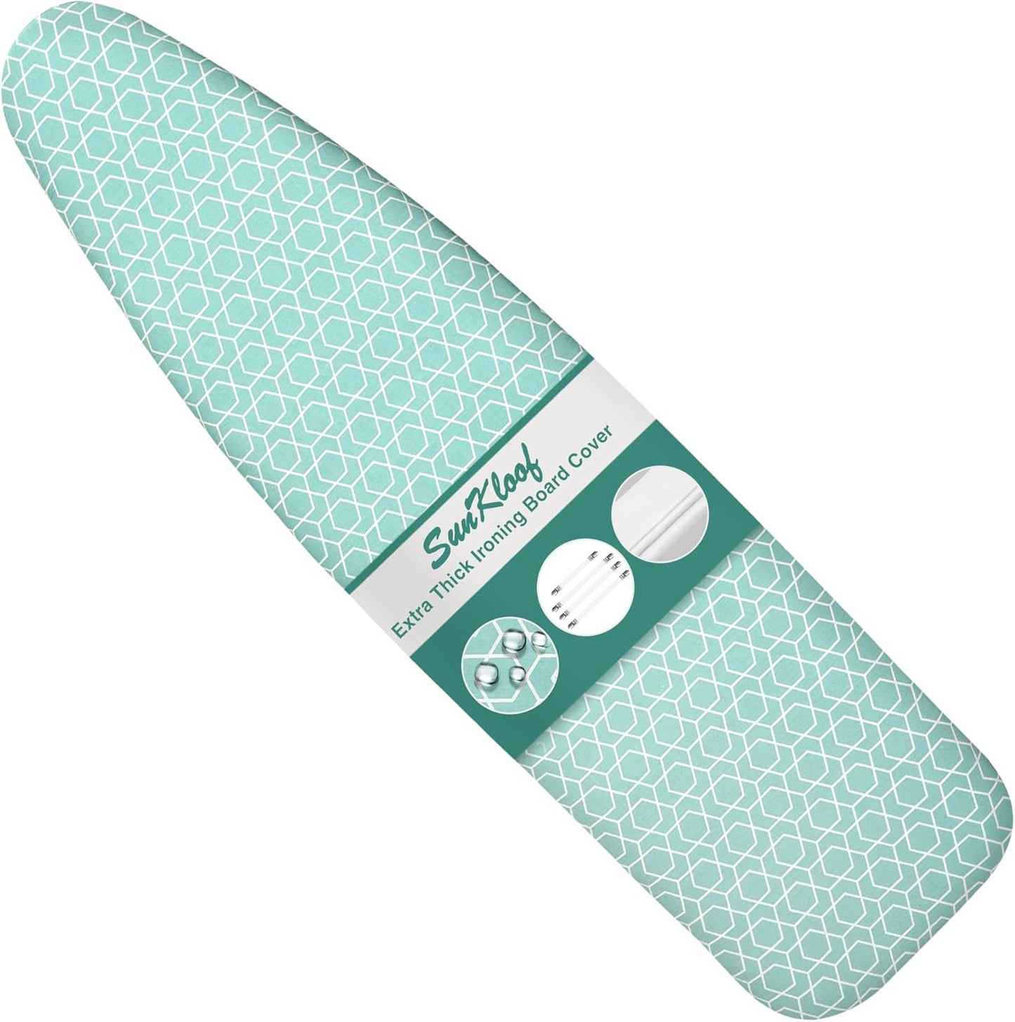 Extra Thick Ironing Board Cover and Pad,15x54 Reflective Silicone Ironing Board Cover Resist Scorching and Staining Standard Size Ironing Board Covers with Padding Elastic Edges 4 Fasteners