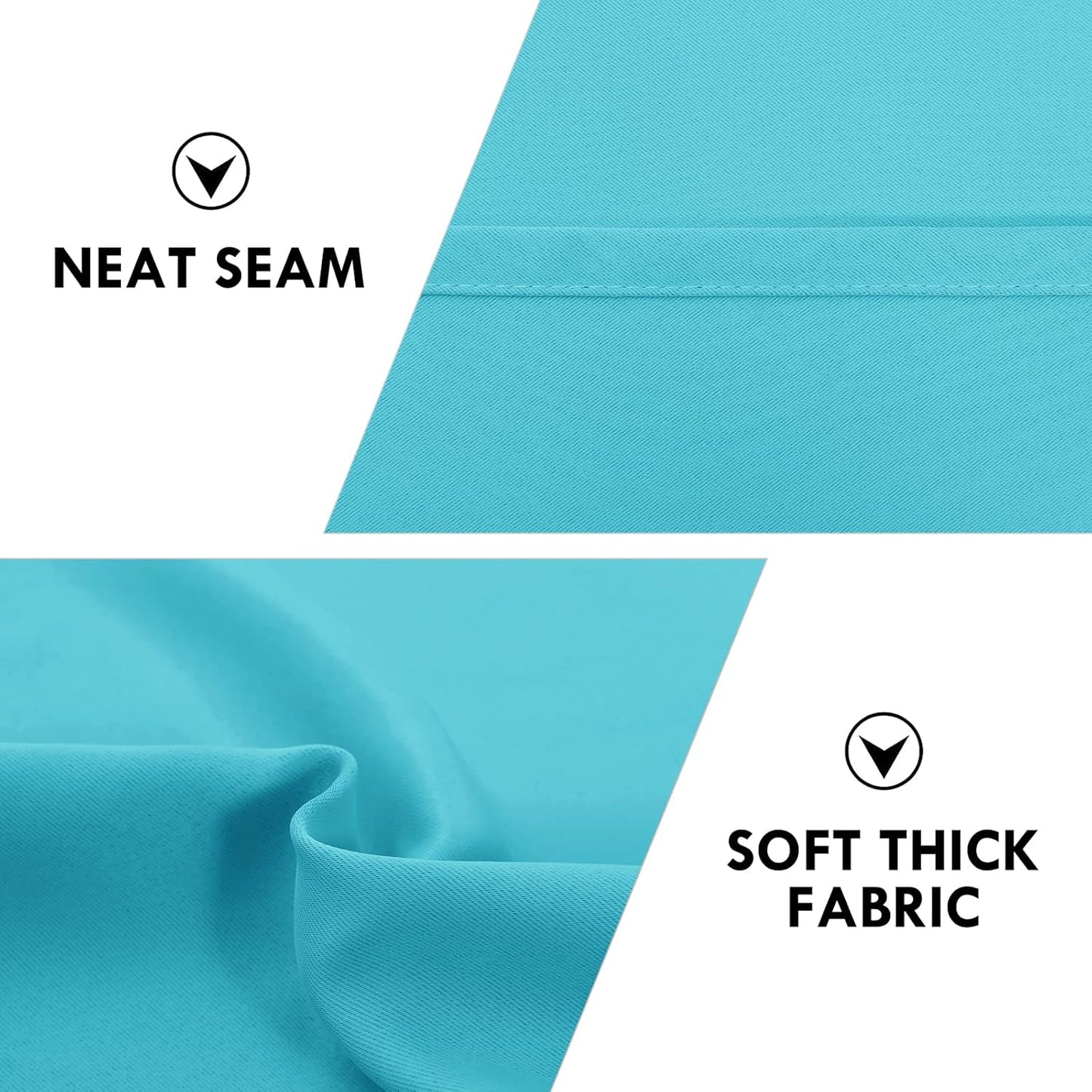 DWCN Thermal Short Blackout Curtains for Bedroom/Kitchen, Energy Saving Room Darkening Curtains for Nursery/Bedroom/Kitchen(W42 x L36 inch, Turquoise, Set of 2 Panels, Top of Rod Pocket)
