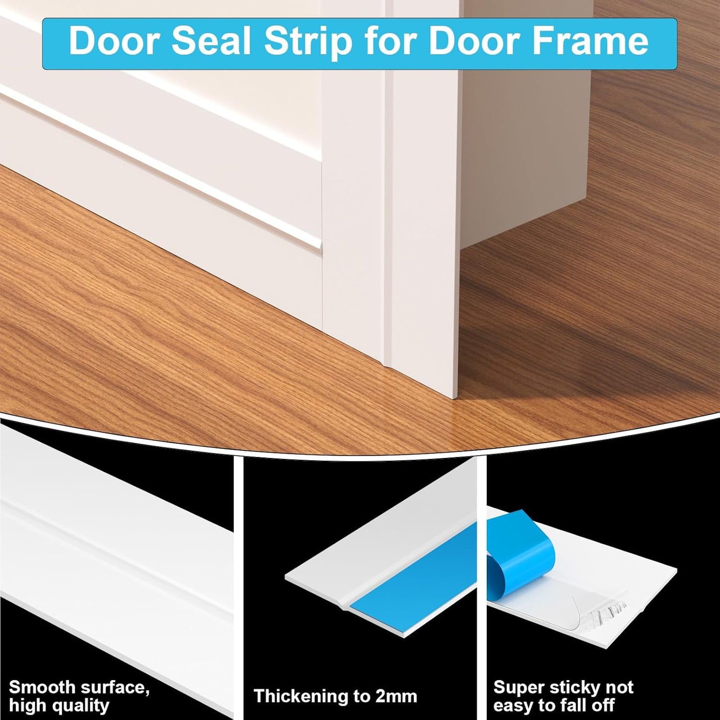 Weather Stripping Door Seal, Silicone Strip for Frame and Gaps Draft Stopper,Glass Shower Door Sweep, White, 36 Feet x 1 Inch