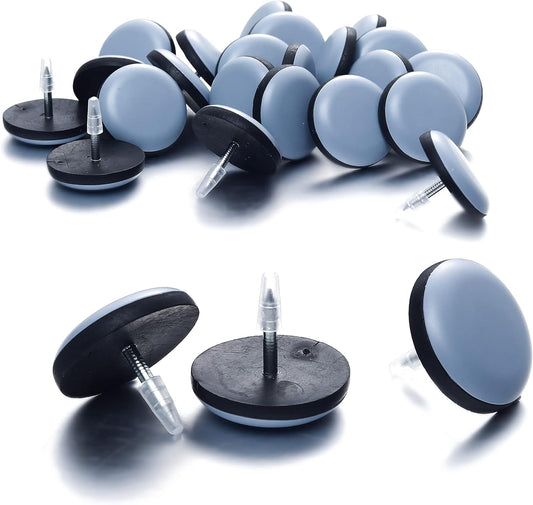 Furniture Glides Sliders-Furnigear PTFE (Teflon) Chair Leg Movers Sliders for Carpet and Hardwood Surface - Move Your Furniture Easily & Safely - Best Floor Protector (1-1/4", 24pack)