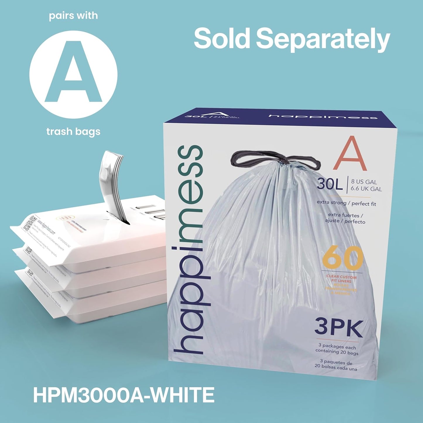 happimess HPM1007H Betty Retro 8-Gallon Step-Open Trash Can, Fingerprint Resistant, Modern, Minimalistic for Home, Kitchen, Laundry Room, Office, Bedroom, Bathroom, Denim Blue