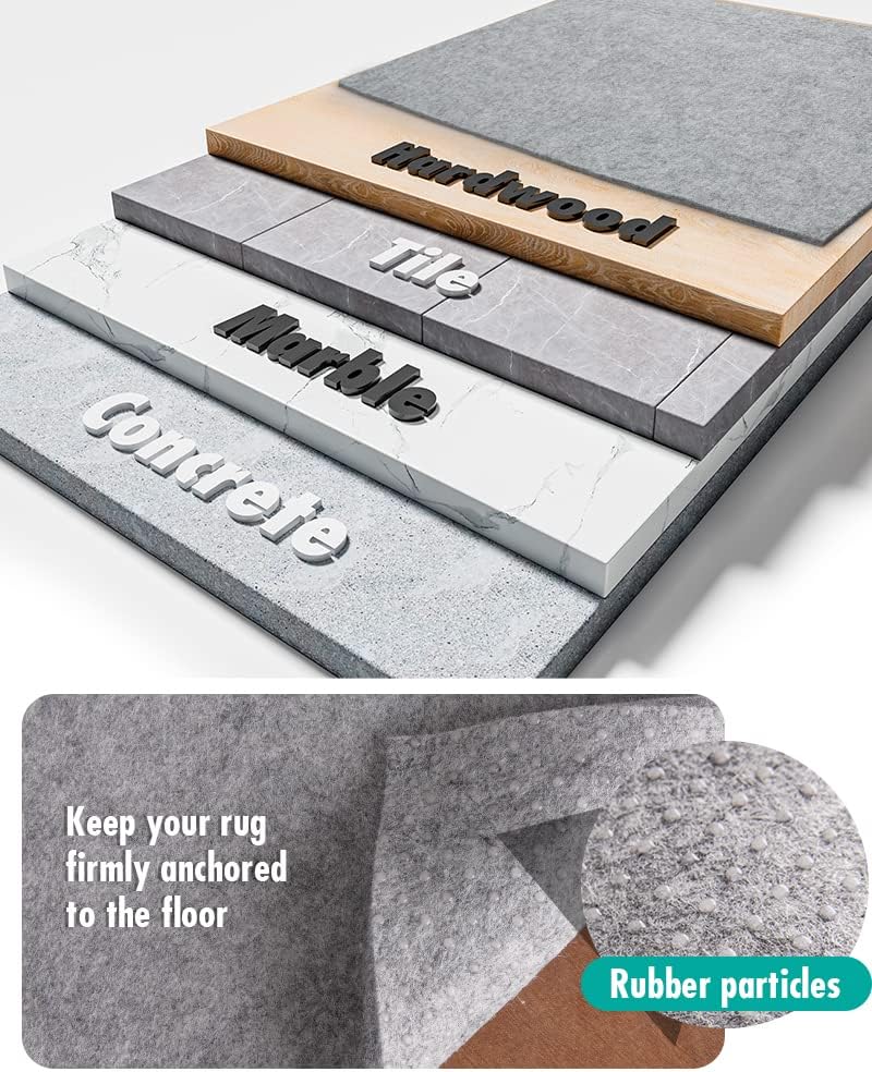 Non Slip Rug Pad Gripper - 2x4 Feet 1/4” Extra Thick Felt Under Rug for Area Rugs and Hardwood Floors,Super Cushioned Non Skid Carpet Padding