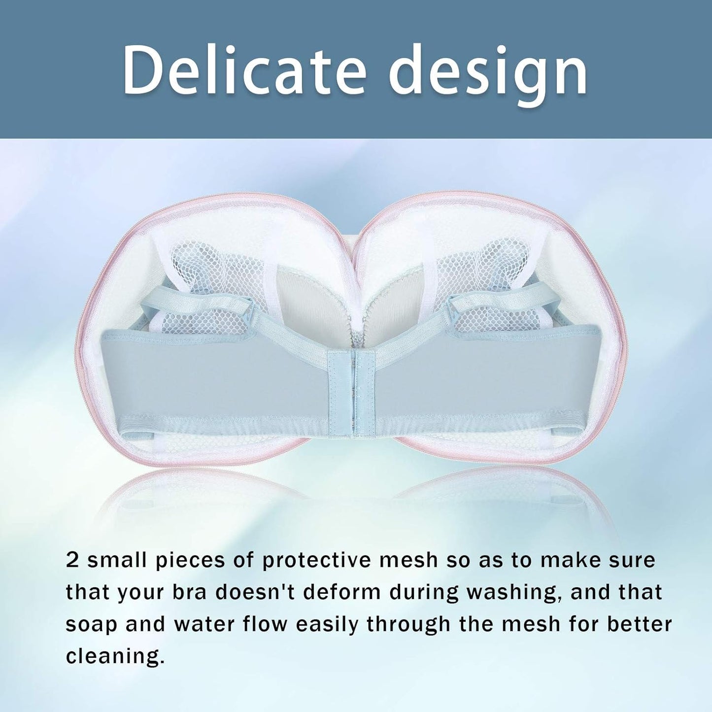 Shappy 6 Pieces Bra Washing Bag for Laundry Mesh Wash Lingerie Underwear Brassiere Washing Bags with Zipper for Women Laundry Storage(7.87 Inch,Pink)