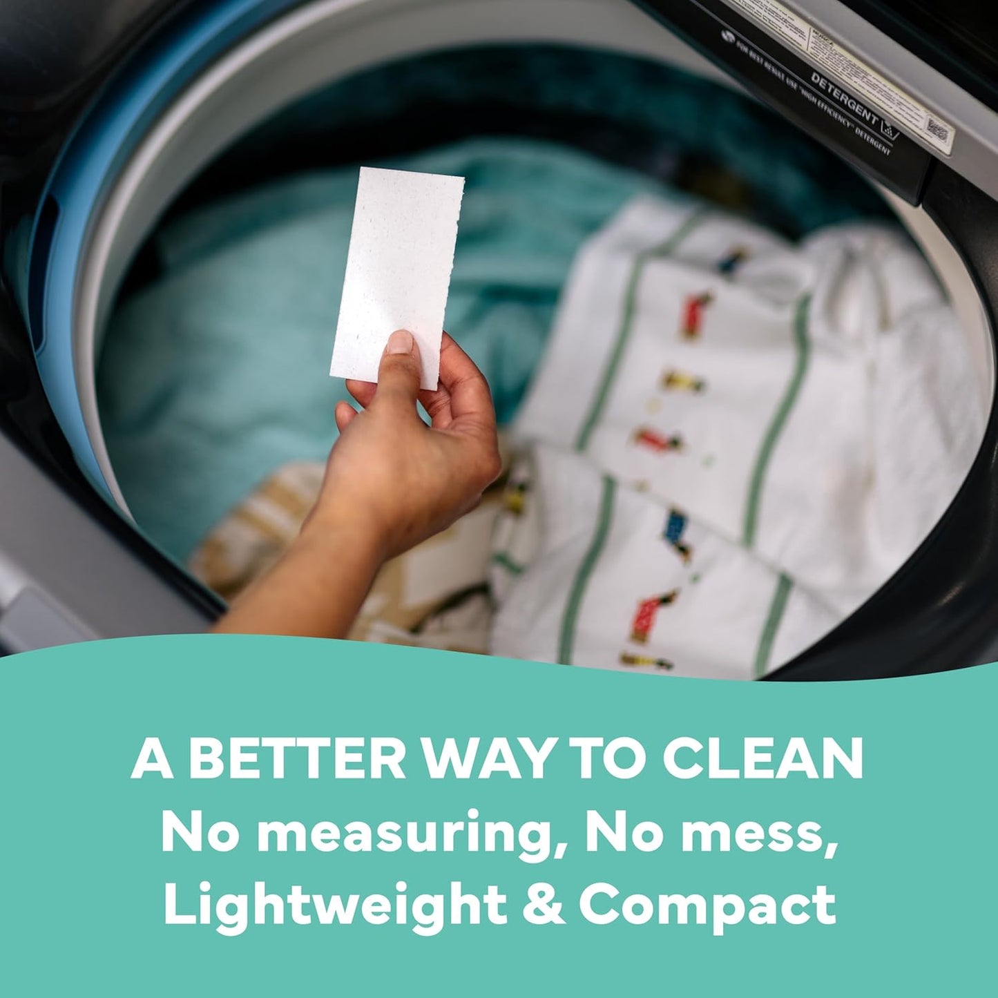 Tru Earth Compact Dry Laundry Detergent - Up to 128 Loads (64 Sheets) - Paraben-Free - Original Eco-Strip Liquidless Detergent, Travel | Packaging May Vary