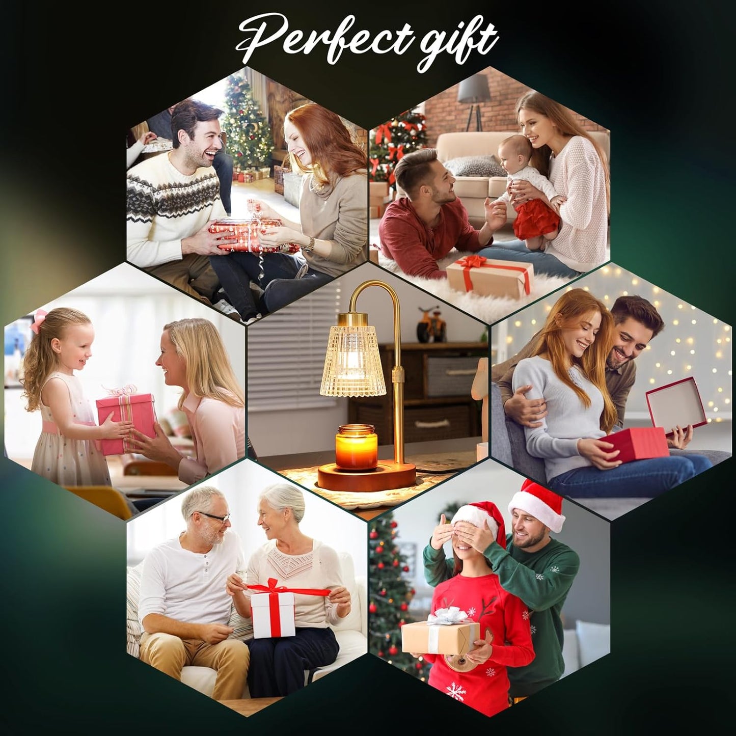 Antique Brass Candle Warmer Lamp WithTimer and Dimmer,Fragrance Electric Wax Melt Warmer with 2 Bulbs,Scented Jar Lamp,Mother's Day/Birthday/Christmas Gifts for Mom/Wife,Home Decor,Adjustable Height