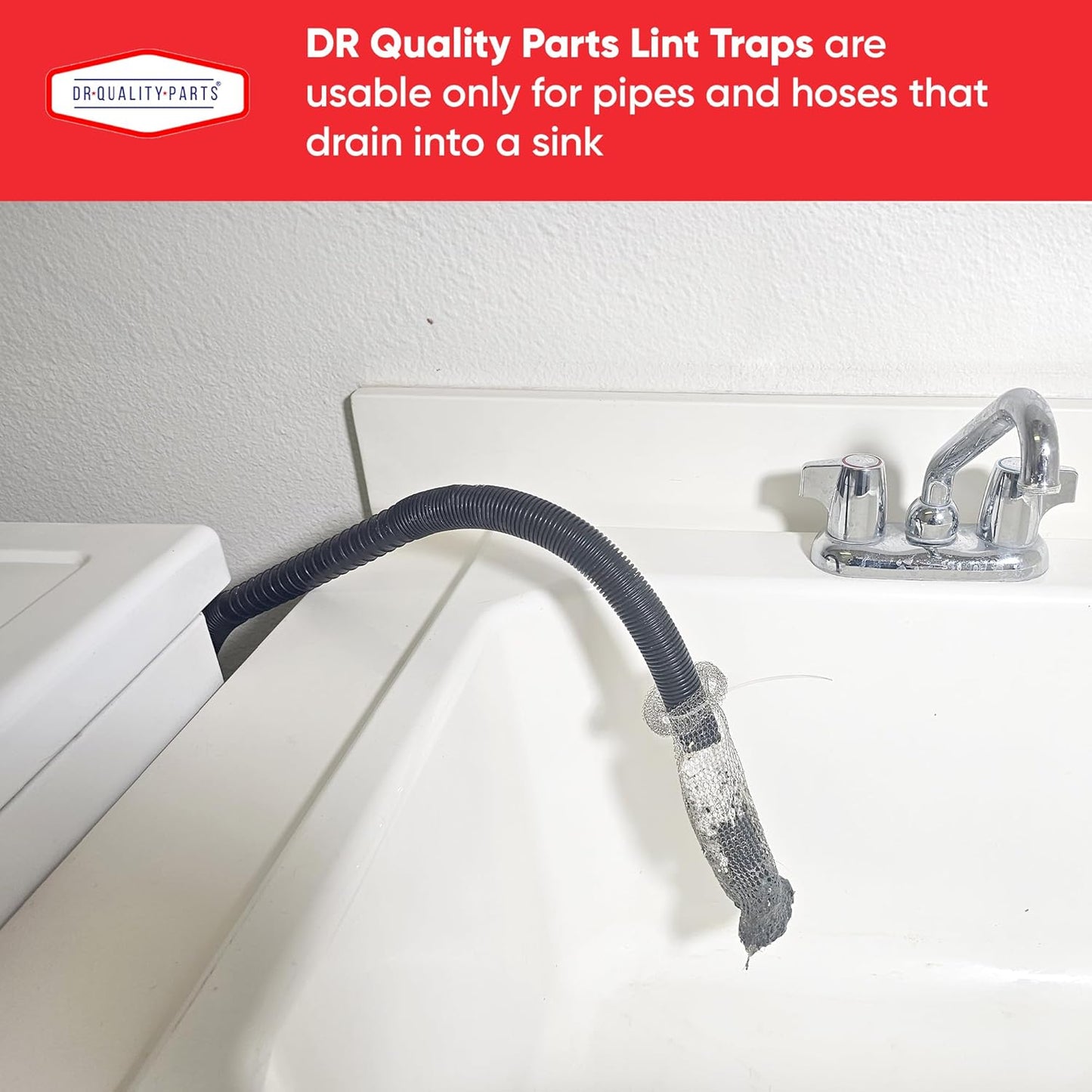 Washing Machine Lint Trap – Stainless Steel Hose Filter, Mesh Drain Catcher, Washer Sock Lint Remover, Rust-Free Snare Laundry Filter with Nylon Cable Ties, 29cmx6.5cm – 40-Pack