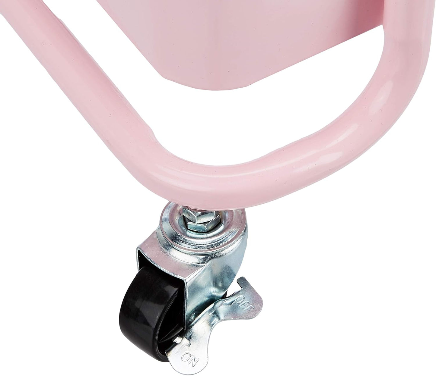 Amazon Basics 3-Tier Rolling Utility or Kitchen Cart, Lockable Wheels, Multifunctional Storage, Dusty Pink