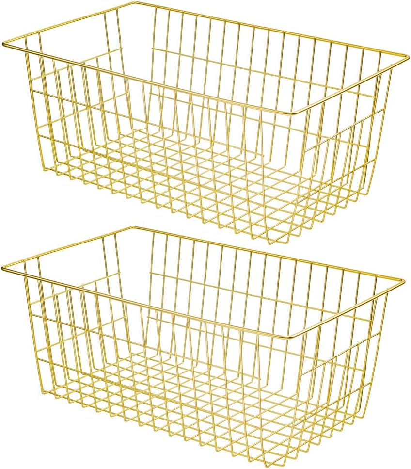SANNO Wire Baskets Storage Baskets, Freezer Bakets Pantry Baskets Kitchen Organizing Basket Set, Great for Home, Bathroom, Tables Countertops, Office