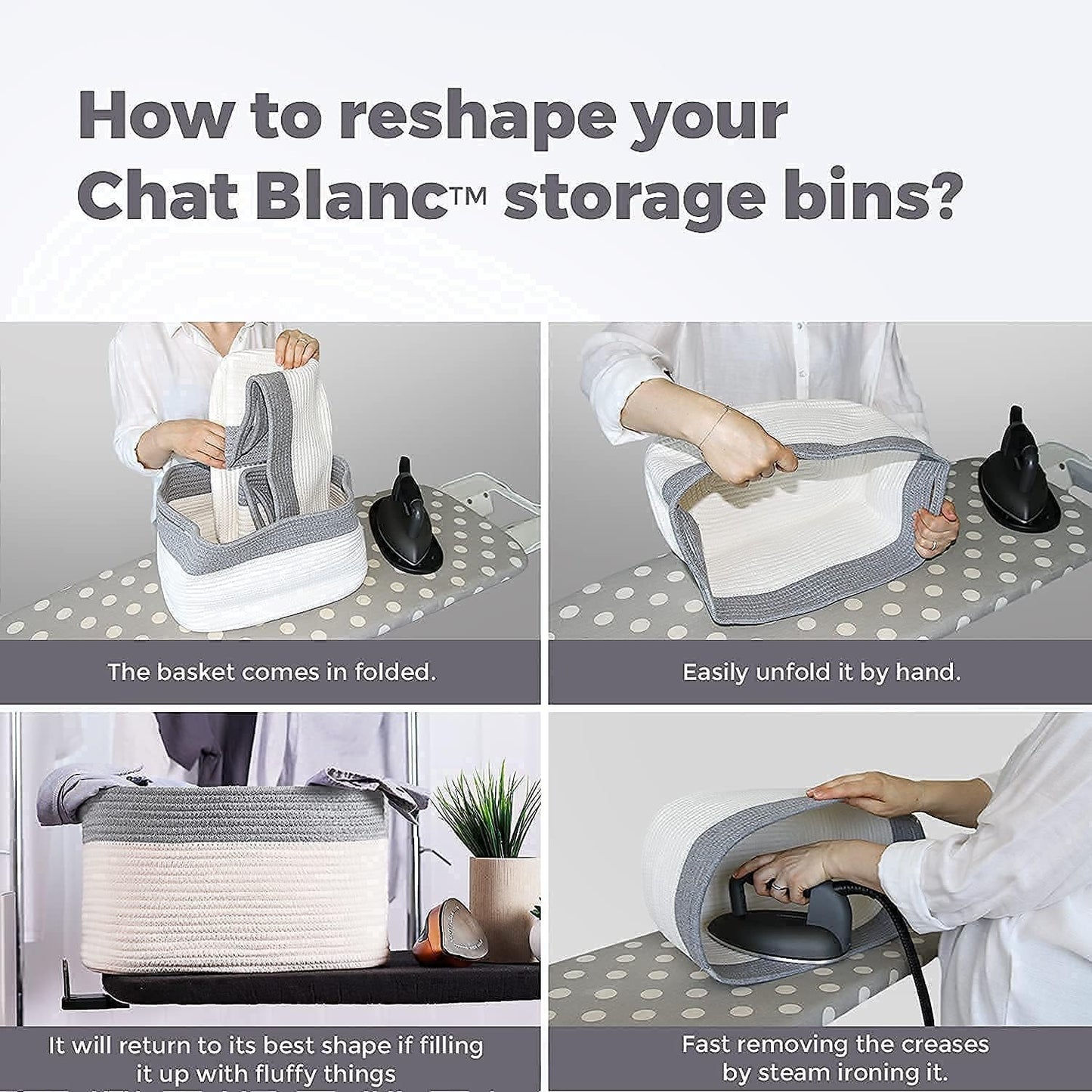 CHAT BLANC Rainbow Cotton Rope Baskets for Organizing | Storage Baskets for Shelves | Rainbow Rope Basket for Storage, Small Laundry Baskets, Woven Baskets for Storage, Dog Toy Bin, Baby Basket, 3Pack