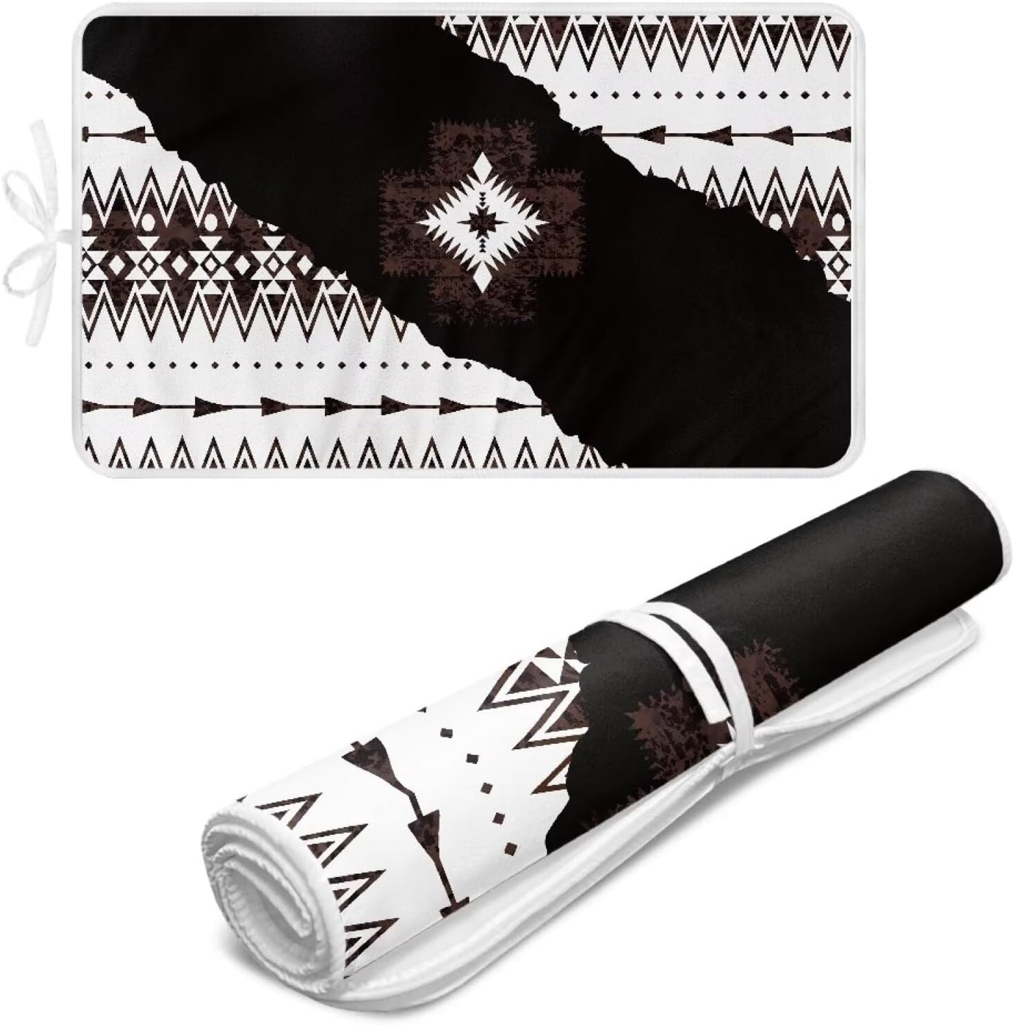 Aztec Print Ironing Mat Portable Ironing Pad Blanket for Table Top Heat Resistance Foldable Lightweight 32 x 16 Inch Small Ironing Pads for Washer,Dryer,Countertop