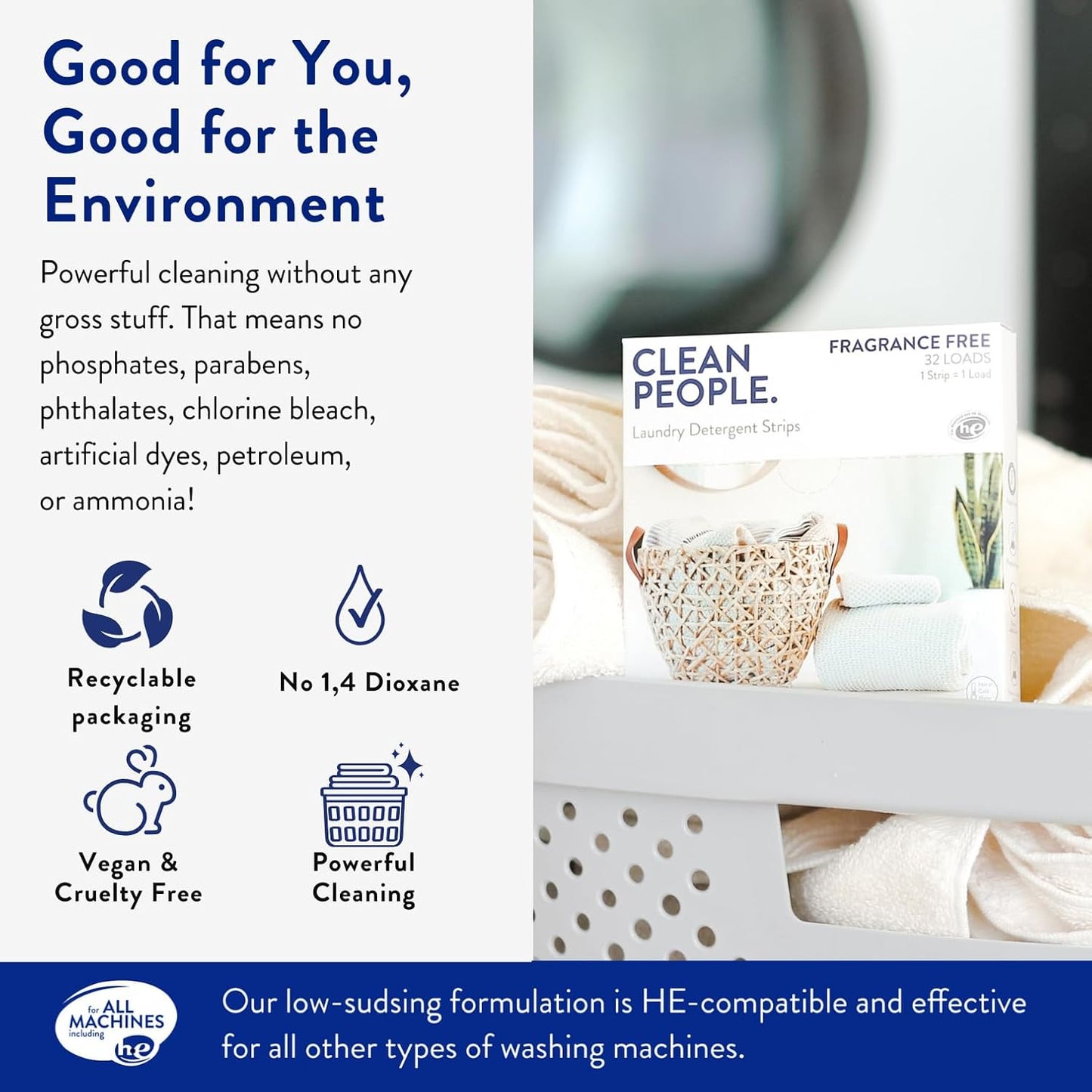 The Clean People Laundry Detergent Sheets - Laundry Soap - Ultra Concentrated, Recyclable Packaging, Stain Fighting - Lavender, 192 Pack