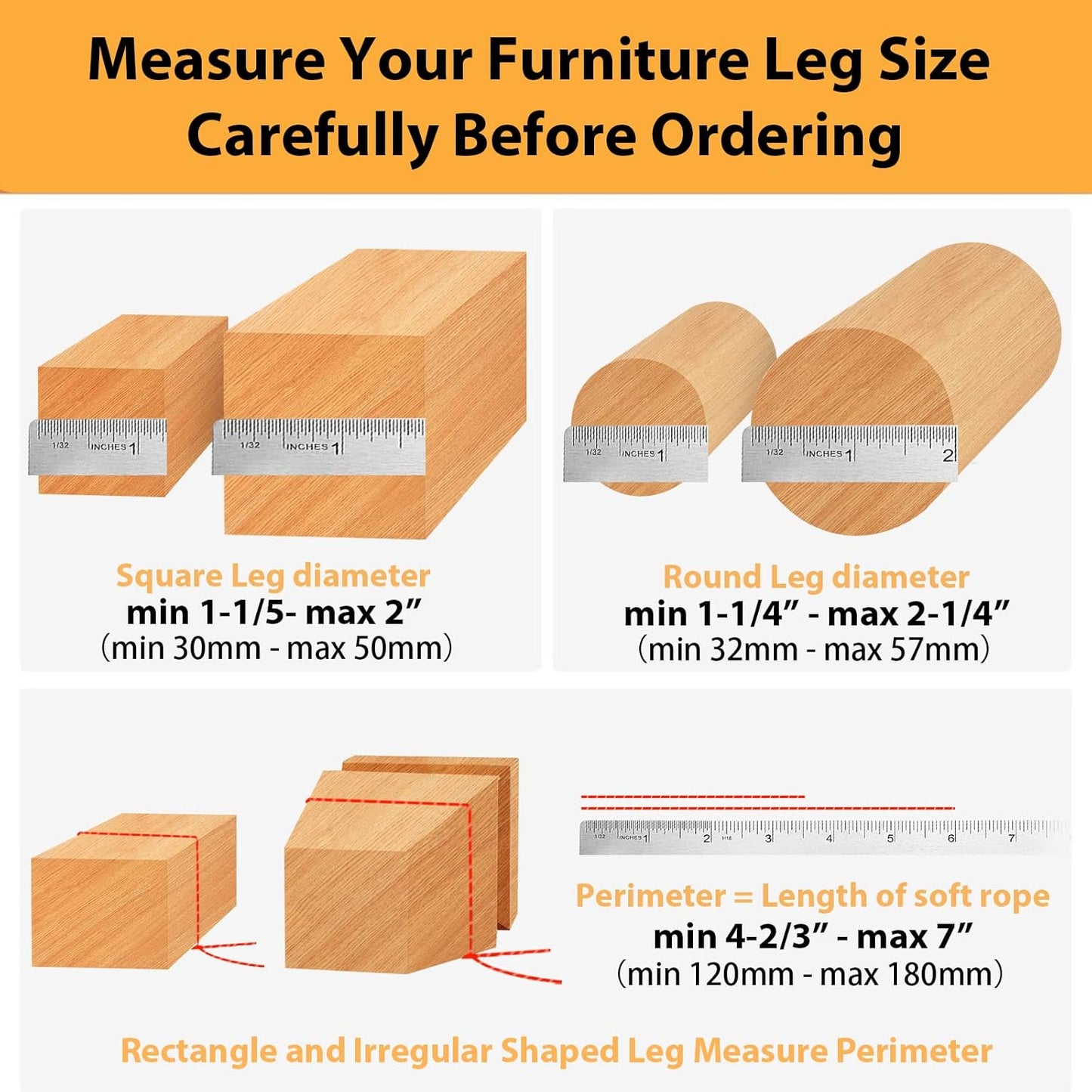 24 Pcs Extra Large Chair Leg Floor Protectors, Silicone Chair Leg Protectors for Hardwood Floors, High Elastic Floor Protectors for Chairs, Chair Leg Caps Protect Wooden Floors from Scratching
