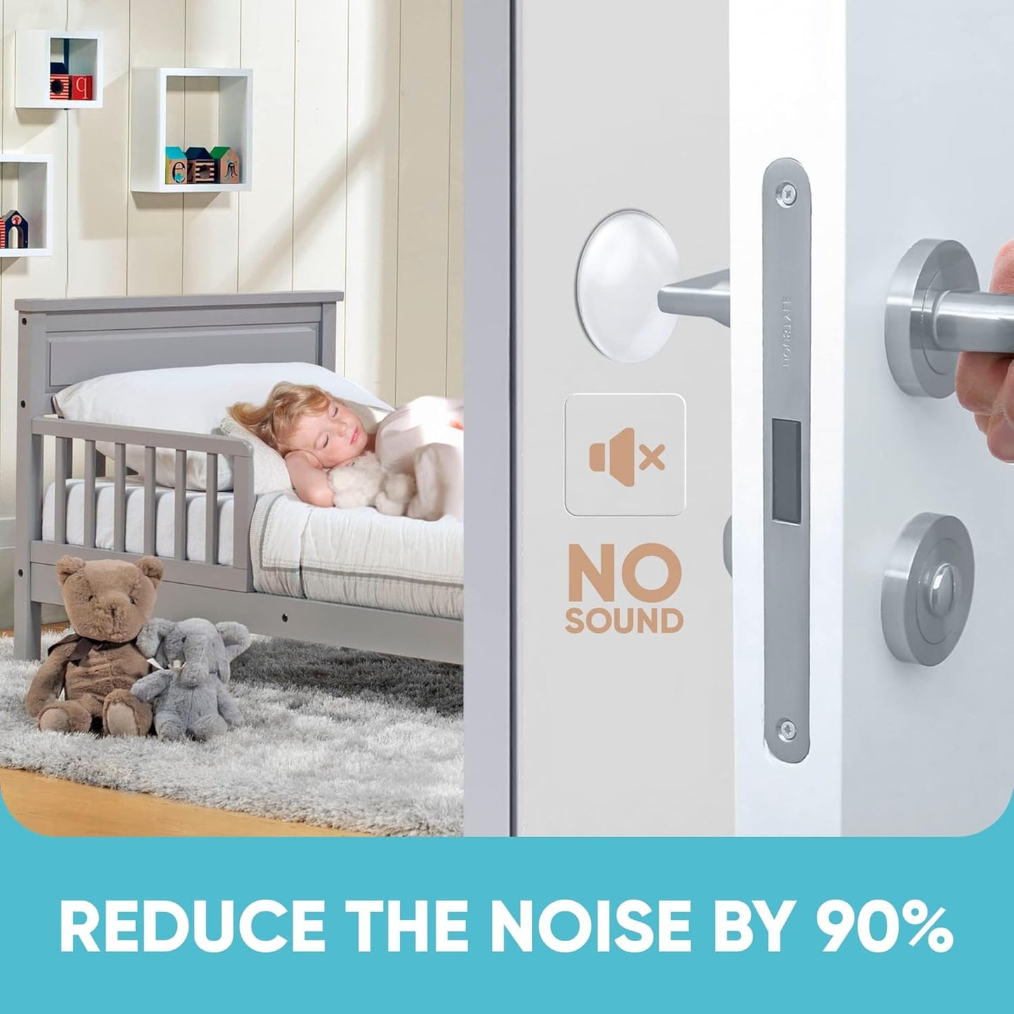 Strongest Wall Door Handle Stopper Set. 12 Pieces of Clear Rubber Door Knob, Round Wall Shield Cushion. Quiet Wall Protector for Door Handle. Guard Door Bumper Wall Protector Silencer. Self Adhesive