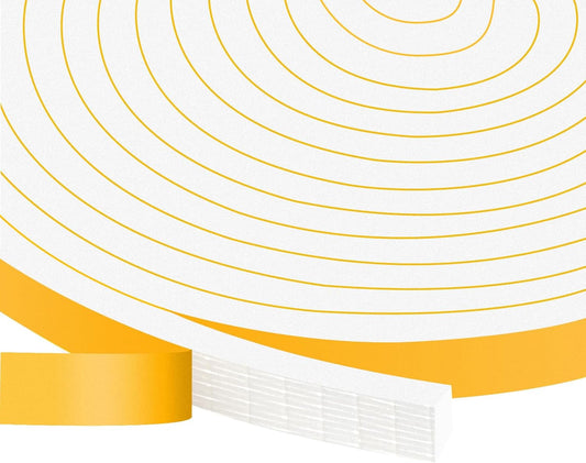 Strong Adhesive Weather Stripping, High Density Weatherproof Weather Stripping Door Seal Strip for Sliding Door, Windows,Soundproof Foam Sealing Strip, White(1/2 in x 1/4 in x 52Ft)