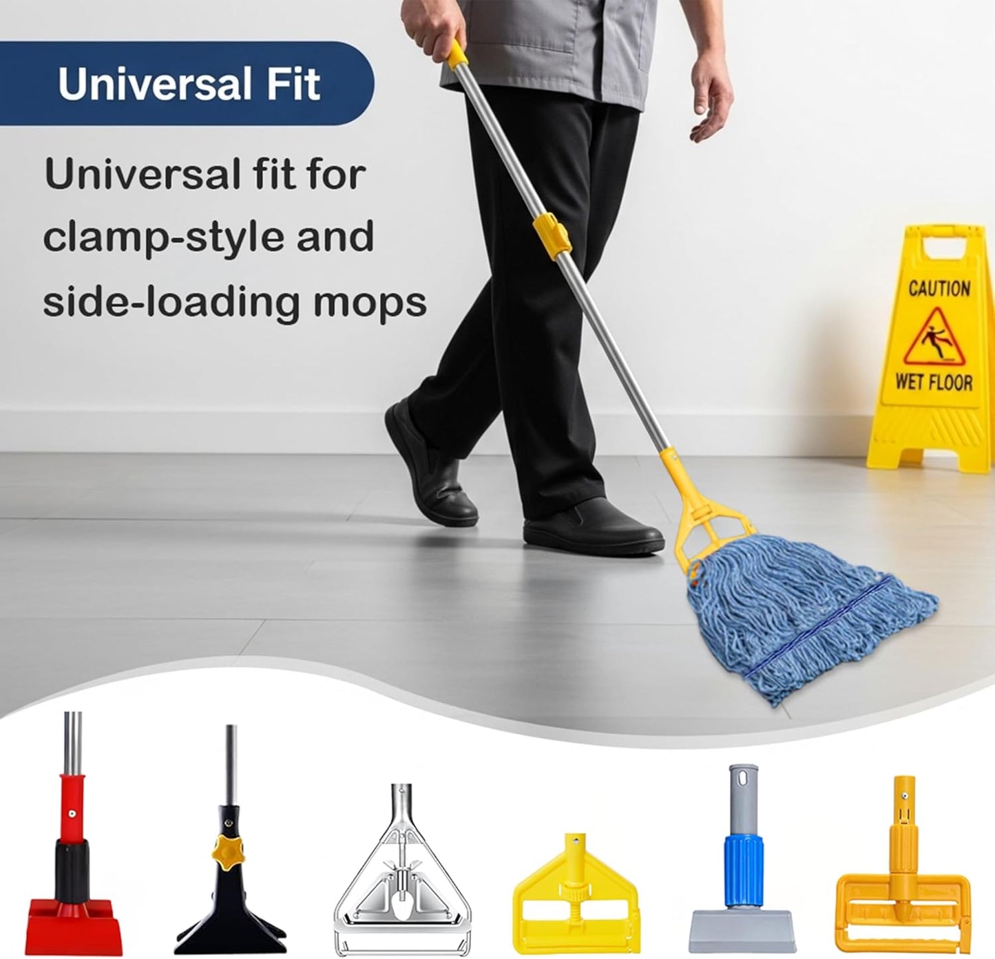 6 Packs Commercial Mop Head Replacement, Mop Heads Replacements – Heavy Duty Commercial Floor Cleaning – Super Absorbent Cotton, Durable & Washable – Ideal for Cleaning Service Companies & Homeowners