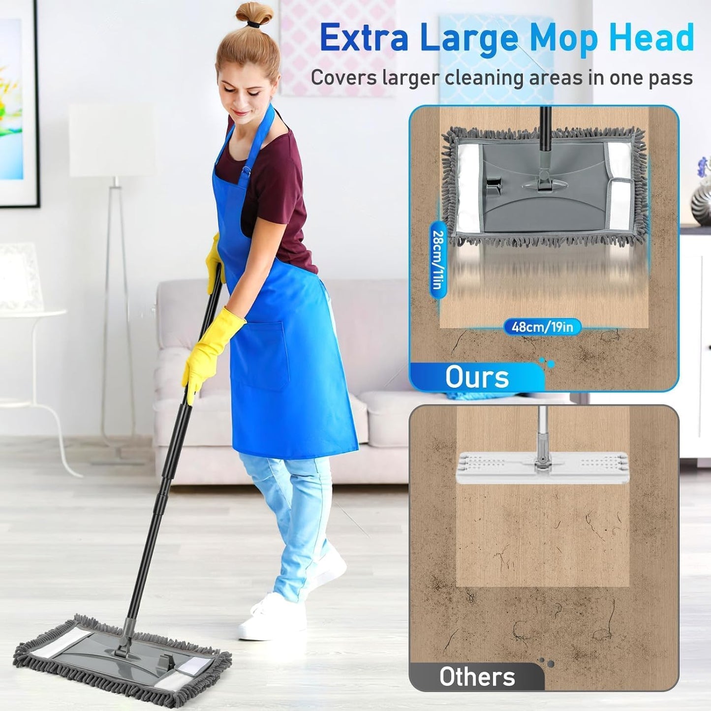 Microfiber Mop Replacemet Head for VOUBIEN Wall Cleaner Mop, 2Pack Reusable Mops Head for Washing Walls Floor Cleaning, Fit ASIN B0DG4LV7SJ