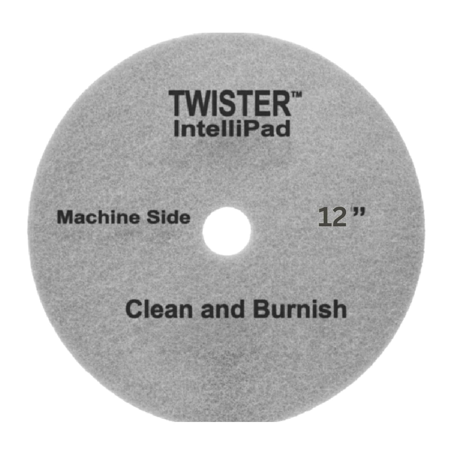 Diversey DD1229104 TASKI Twister Intellipad Diamond Coated Floor Machine Cleaning Pad, Made in USA, Burnish to High Super Gloss Finish, Grey/Brown, 12-inch (Pack of 2)