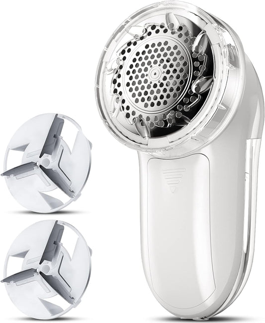 Bymore Fabric Shaver, Lint Remover, Lint Shaver Defuzzer Sweater Shaver for Clothes and Furniture with AC Adapter Pill Fuzz Remover-White