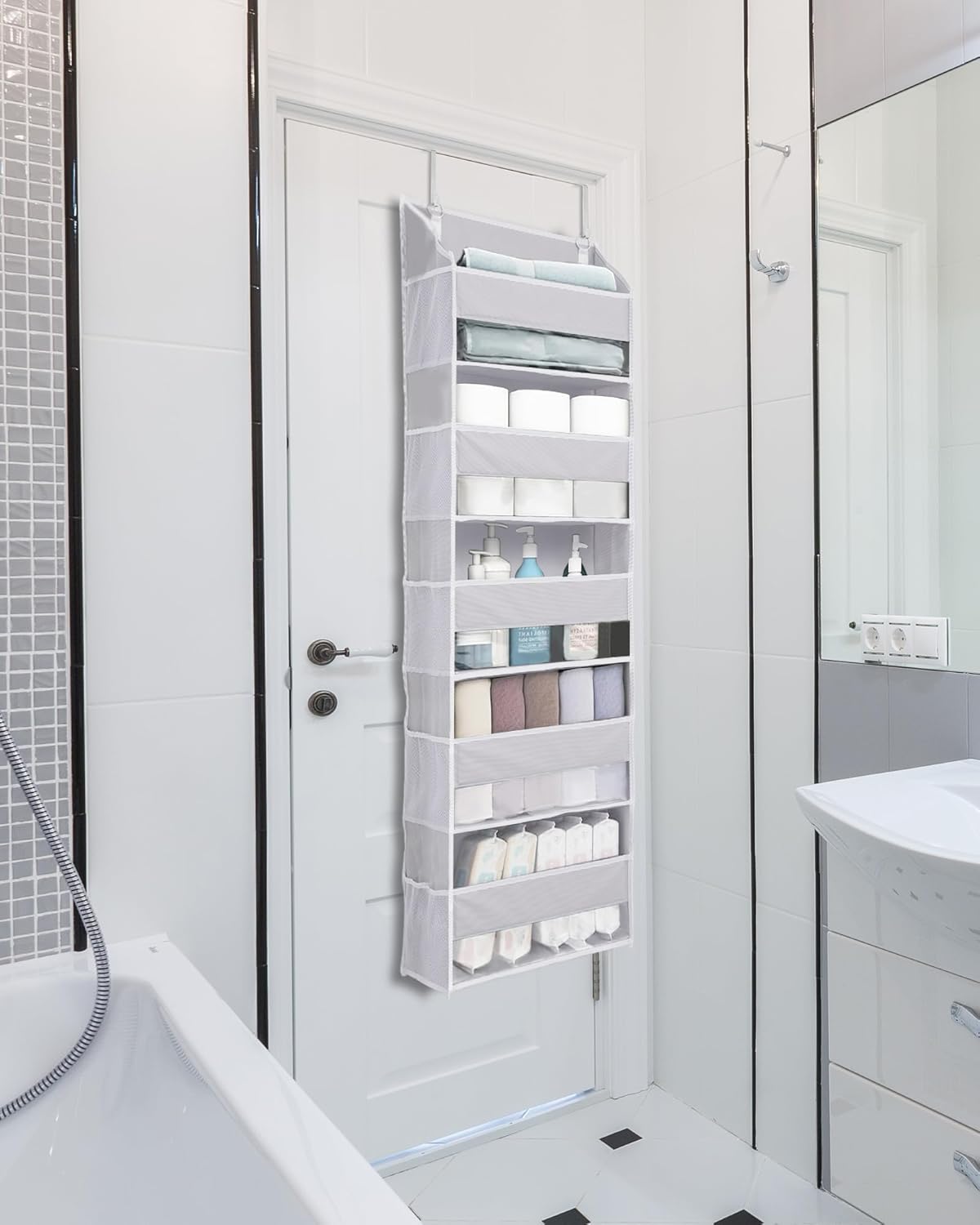 ULG 2 Pack 5-tier Over the Door Organizer Light Gray