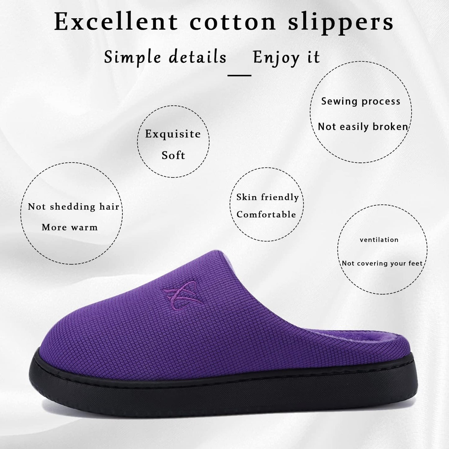 Memory Foam Slippers for Women's and Men's Casual House Shoes