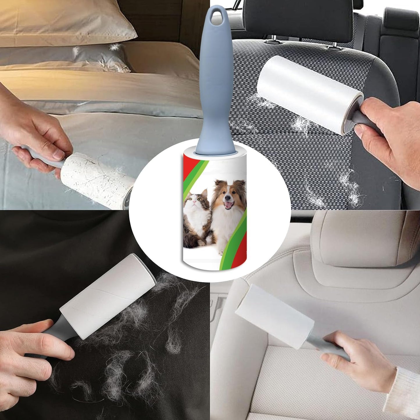 Pet Hair Lint Rollers, 3 Pack, 90 Sheets Each– Reusable Sticky Roller for Pet Hair, Cat & Dog Hair Remover, Lint Remover, Pet Hair Remover for Furniture, Clothing & Cars
