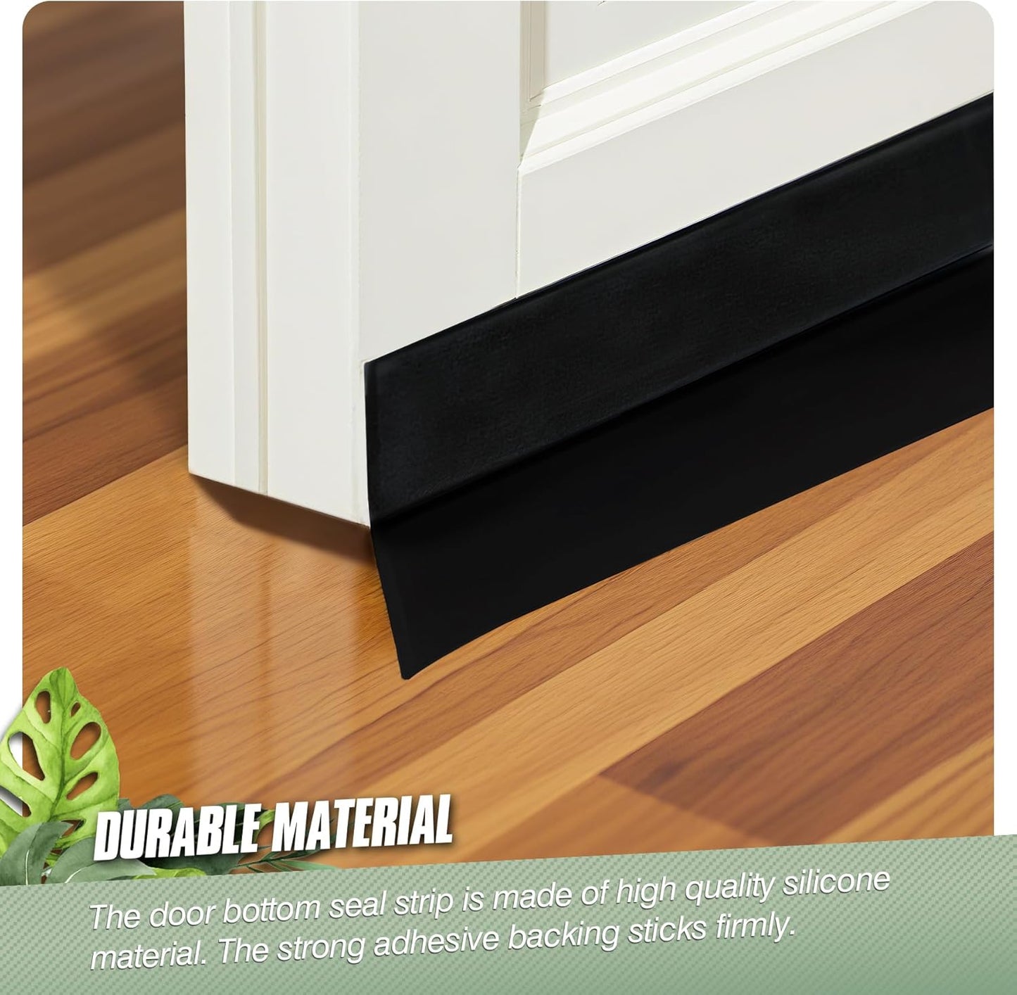 Silicone Weather Stripping Door Seal Strip, 16.4 Feet Self Adhesive Sealing Sticker Sealing Tape for Door Draft Stopper Adhesive for Doors Windows Shower Glass Gaps (Black, Width 35mm)