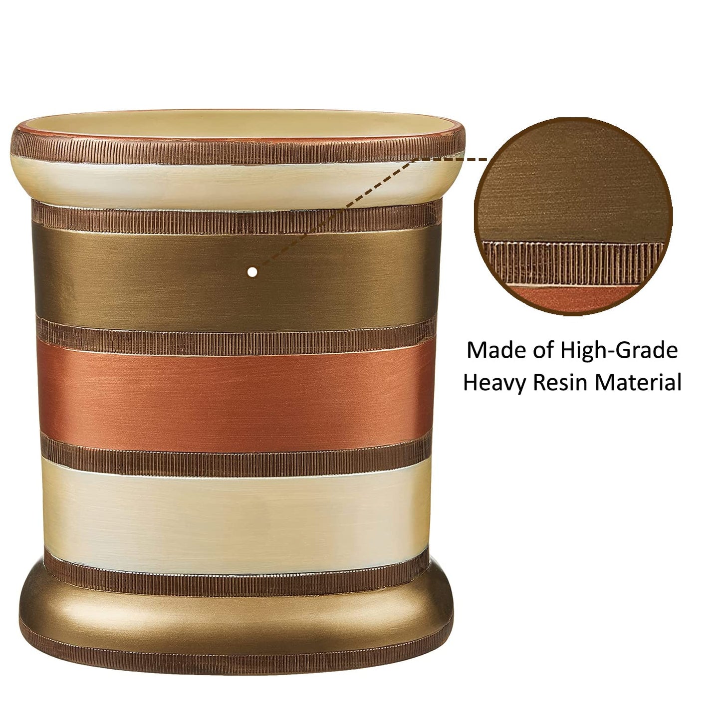 Zahari Home Decorative Trash Can for Bathroom, Office & Bedroom - 2.1 Gallons Stylish & Small Trash Can for Dorms, Desktop & Restroom - Chic Waste Basket for Compact Spaces, Contempo