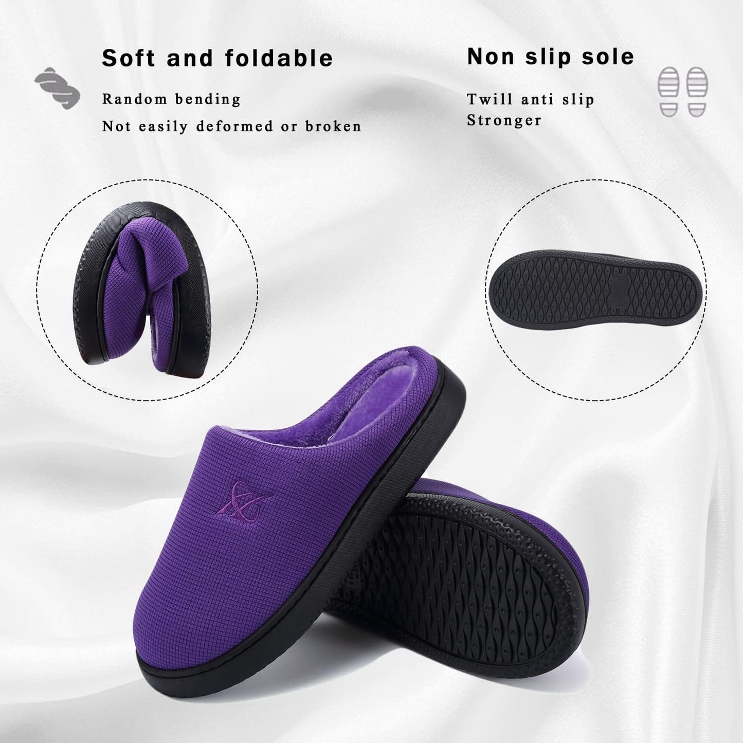 Memory Foam Slippers for Women's and Men's Casual House Shoes