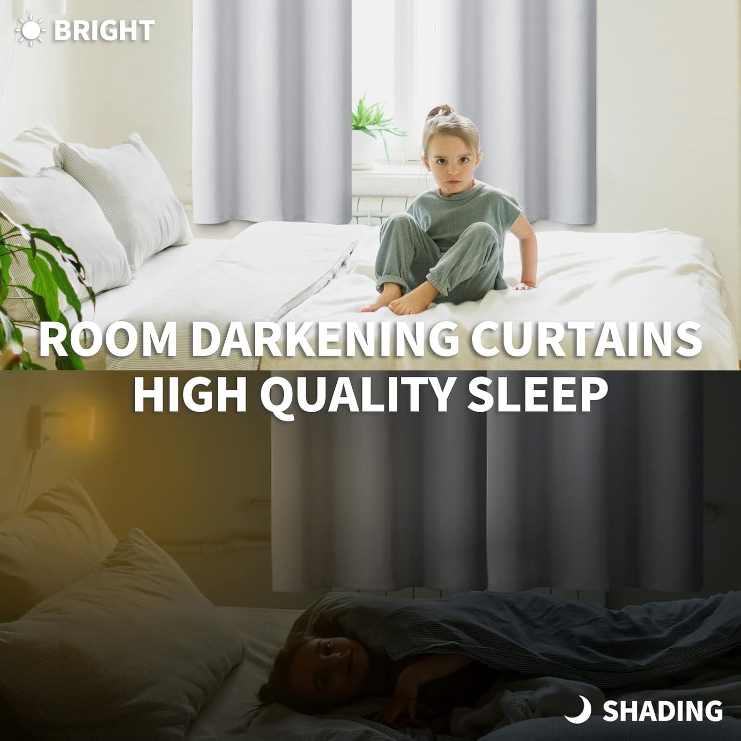 BGment Small Curtains Half Window for Kitchen Bathroom - Rod Pocket 36 Inches Length Drapes Privacy for Basement Cafe Nursery Camper Room Darkening, Greyish White, 2 Panels, 29 x 36 Inch