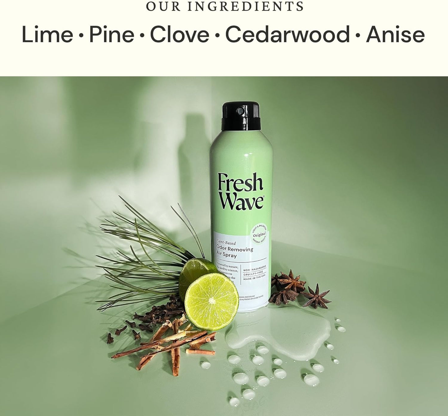 Fresh Wave Odor Eliminator Spray & Air Freshener, 8 oz. | Non-Aerosol, Fine Mist | Odor Absorbers for Home | Safer Odor Relief | Natural Plant-Based Odor Eliminator | For Furniture, Fabrics & Trash