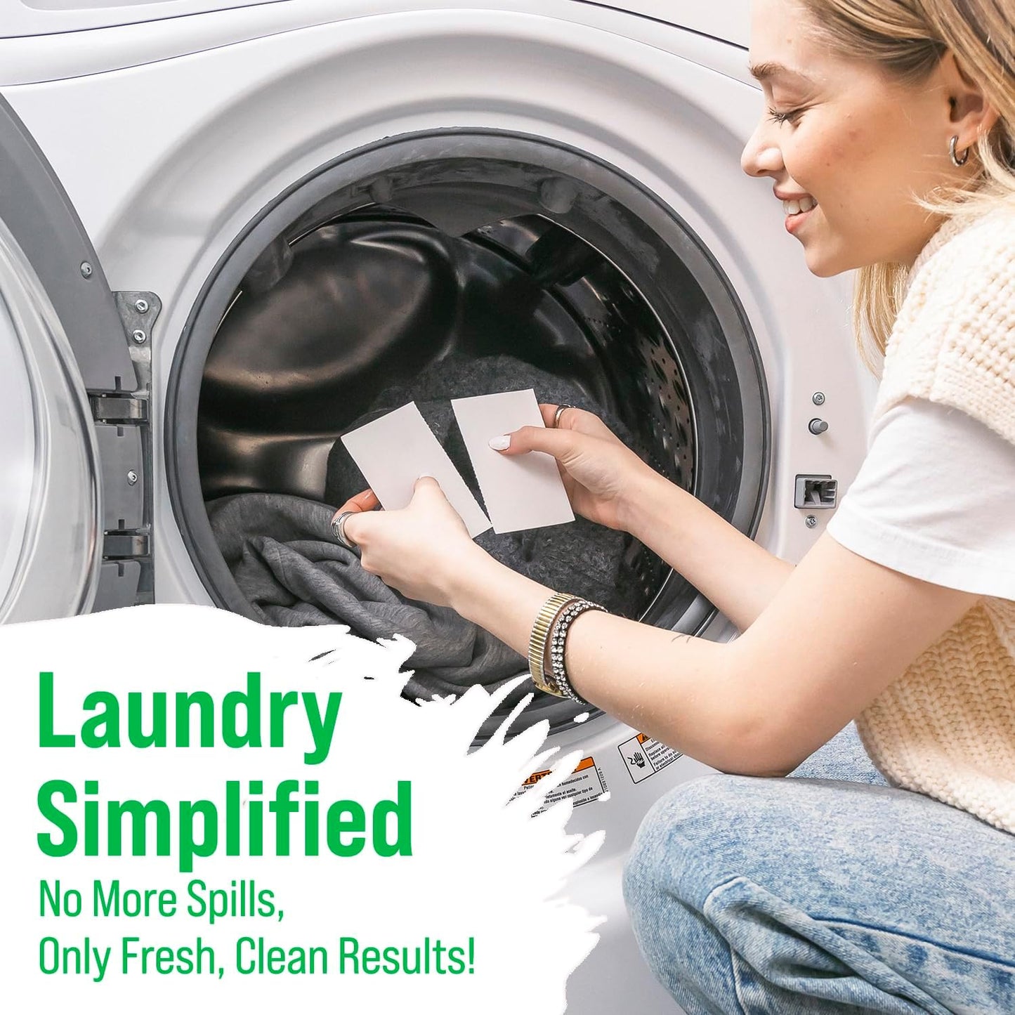 Rockin' Green Hard Rock Travel Laundry Detergent Sheets for Hard Water - Mess-Free Laundry Sheet Detergent with Sodium Bicarbonate - Easily Dissolvable Laundry Soap Sheets (104 Loads, AC/DSea Breeze)