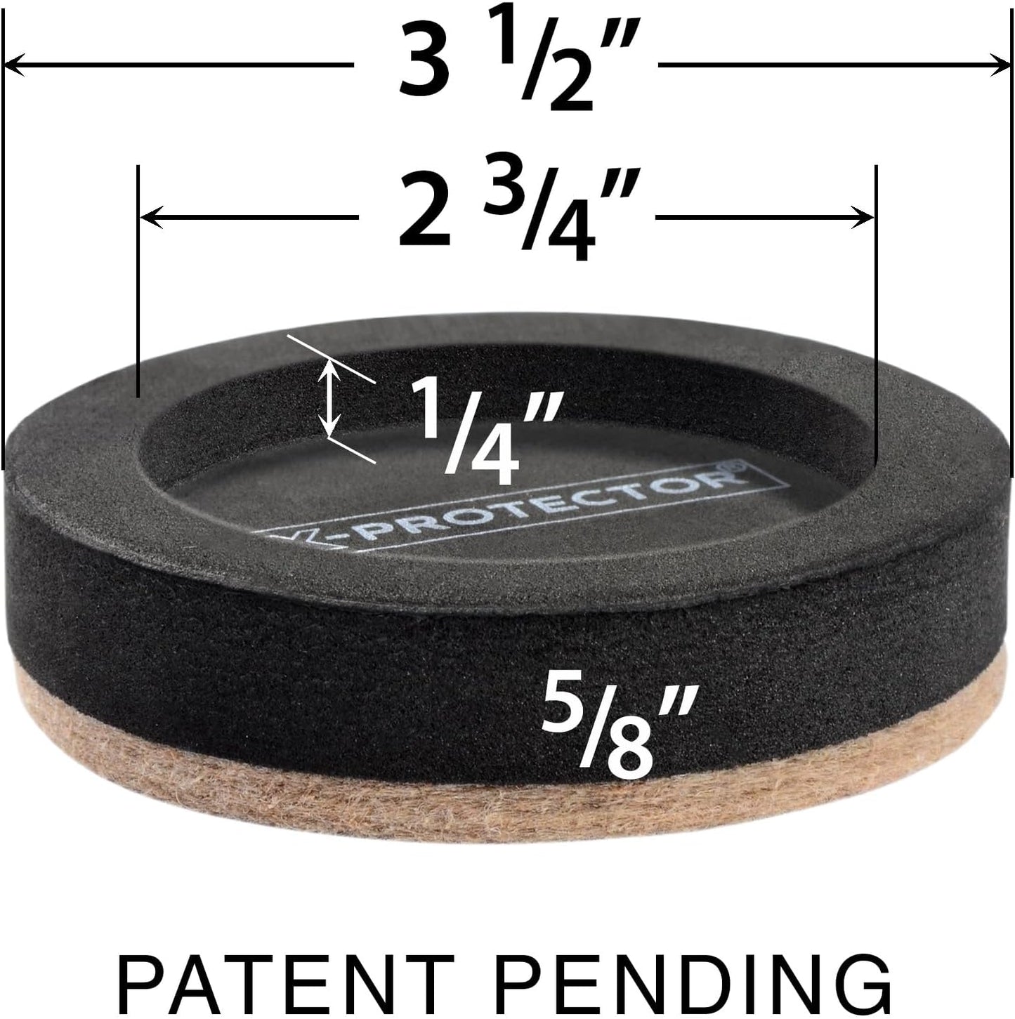 Felt Furniture Sliders for Hardwood Floors X-PROTECTOR 8 PCS 3 ½” - Furniture Slider with Unique Design - Heavy-Duty Furniture Movers for Hard Surfaces - Felt Sliders - Move Your Furniture Easily!