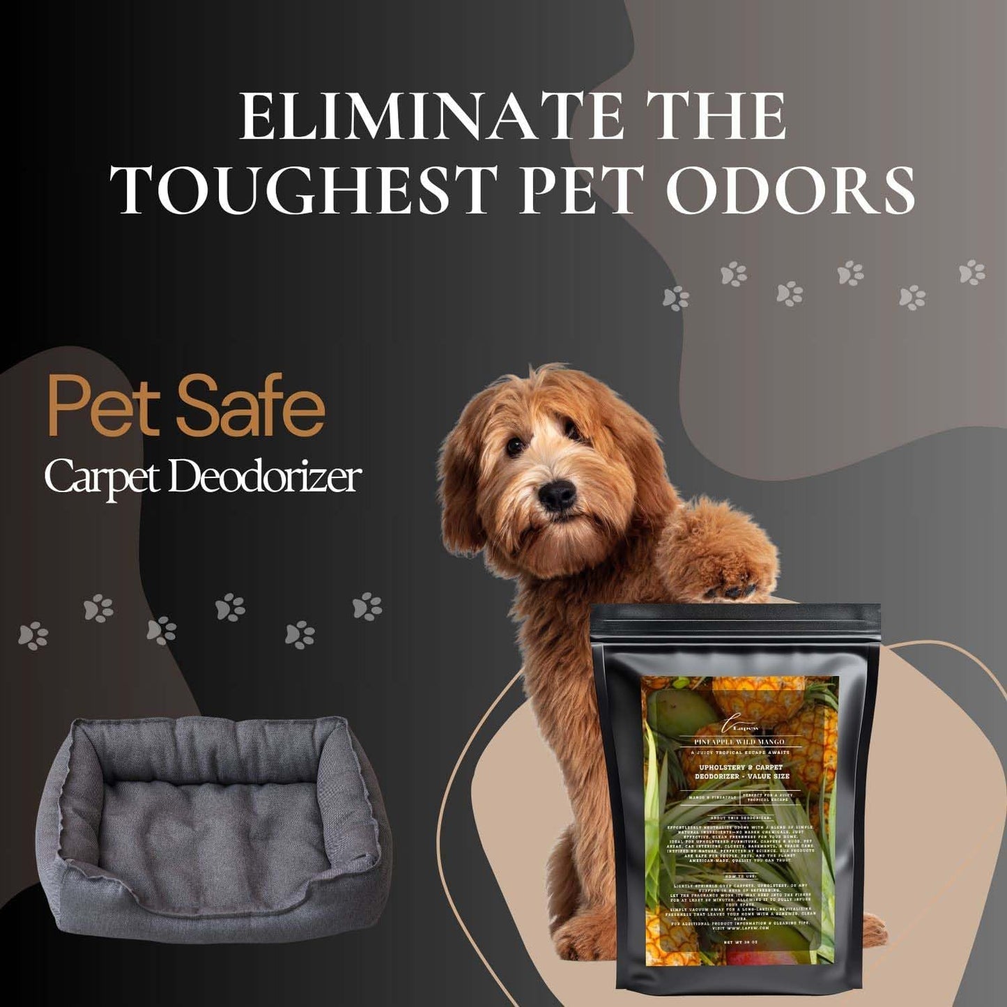 Pineapple Wild Mango Carpet Freshener Powder Refill 36 oz | Powerful Odor Eliminator for Home | Upholstery Deodorizer | Carpet Deodorizer | Pet Urine | Cat Litter Box