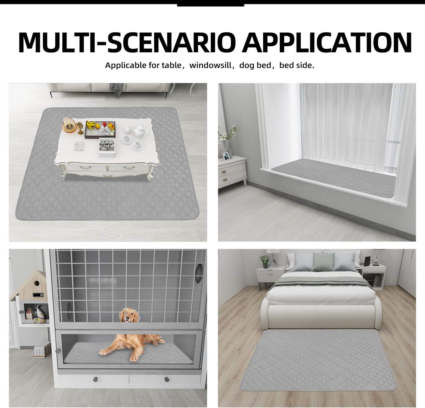 Easy-Going Sectional Couch Covers for Dogs L Shape Sofa Cover Reversible Sofa Slipcover Chaise Lounge Cover Furniture Protector Cover for Pets Dog Cat (42 x 52 inches, Light Gray/Light Gray)