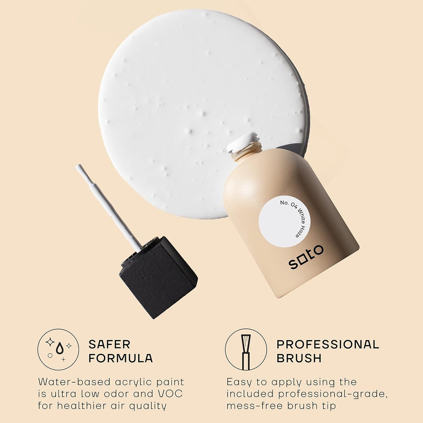 soto Original Multi-Surface Paint Touch Up, Matte Finish, 1.5 Ounces (No. 04 White Haze)