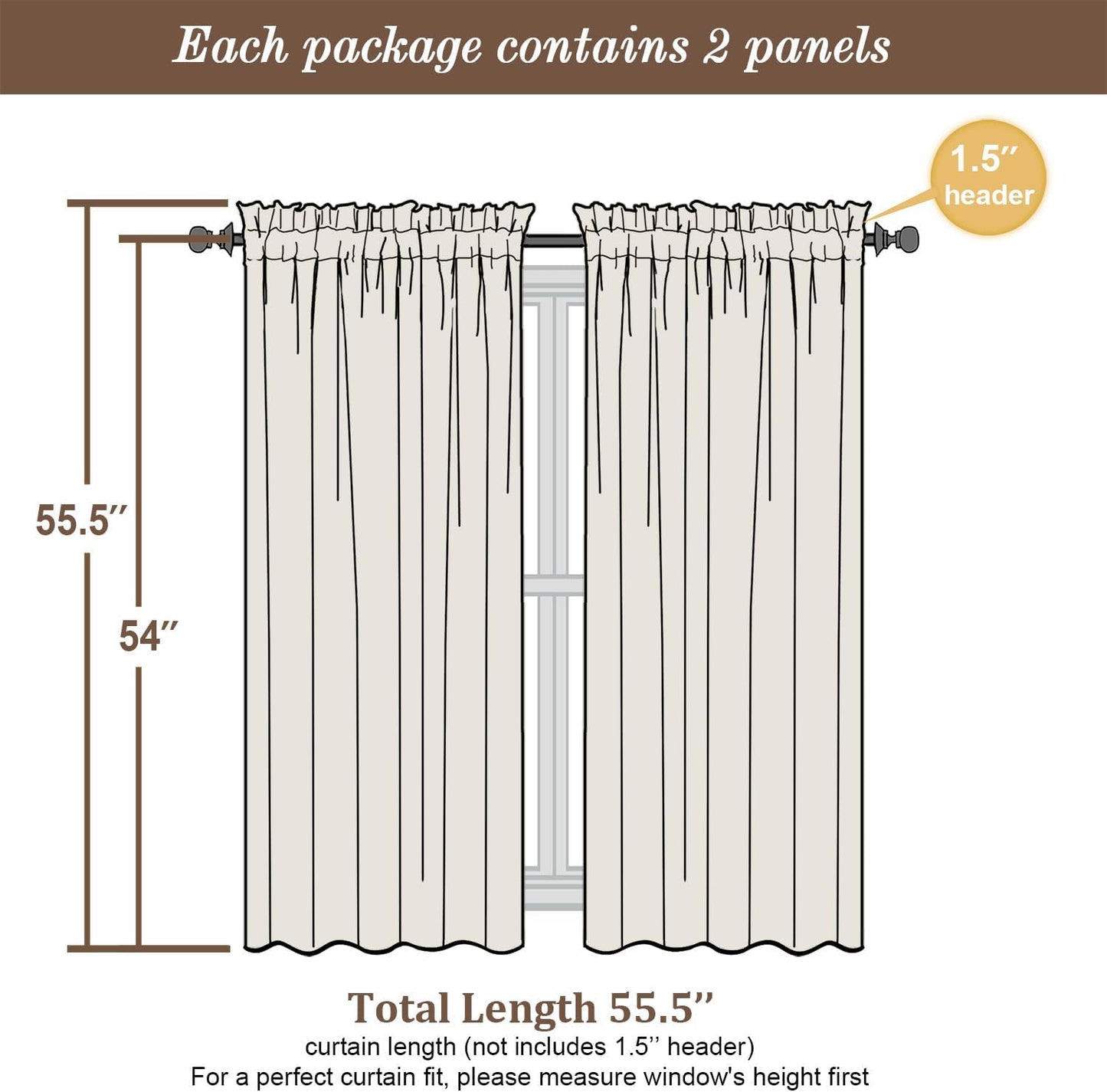 Chyhomenyc Gold Sheer Curtains 54 Inch Long 2 Panels Set, Short Voile Rod Pocket Drapes for Dinning Small Windows Bathroom Living Room Bedroom, Each 42Wx54L in, 2PCS, Gold