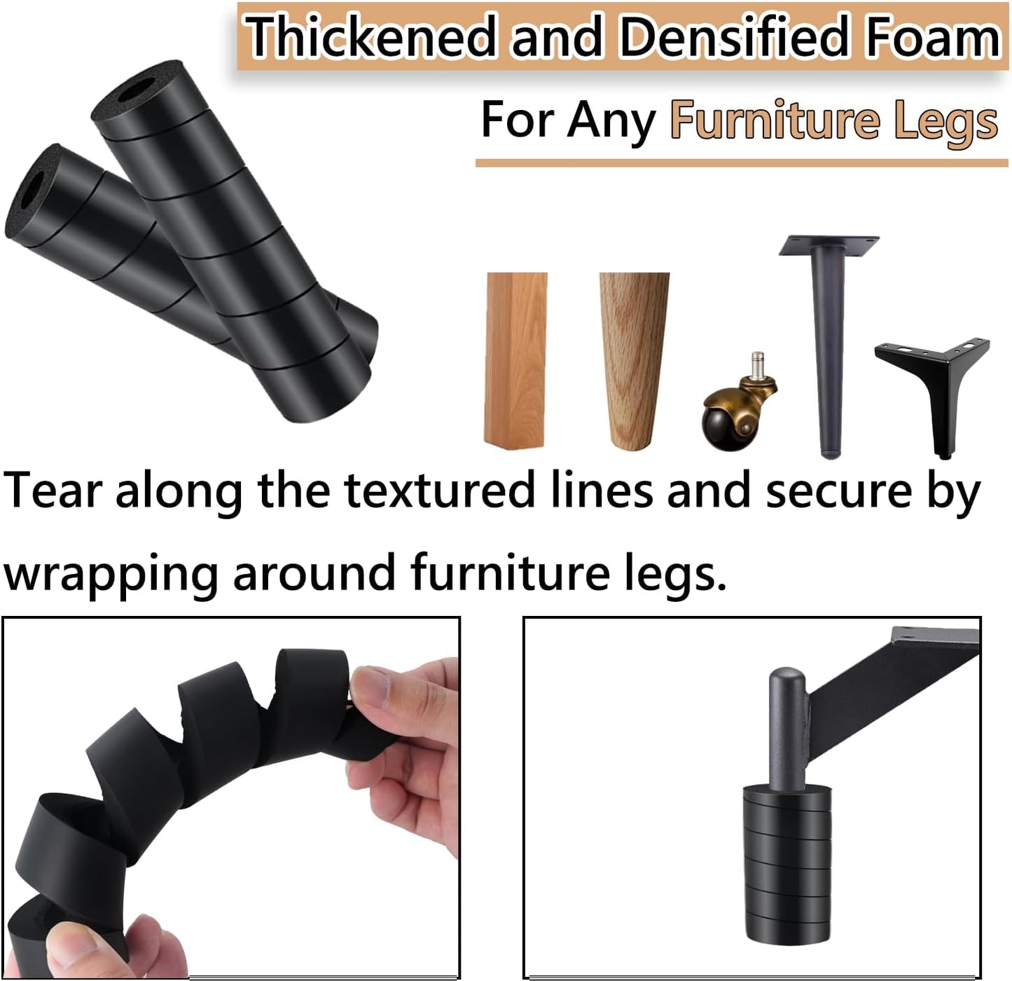 4 Pcs Bed Frame Toe Protectors, Non-Adhesive Bed Frame Leg Covers for Toe Savers, Toe Cushion for Any Furniture Leg - Prevents Toe Injuries from Hitting Hard Furniture Legs