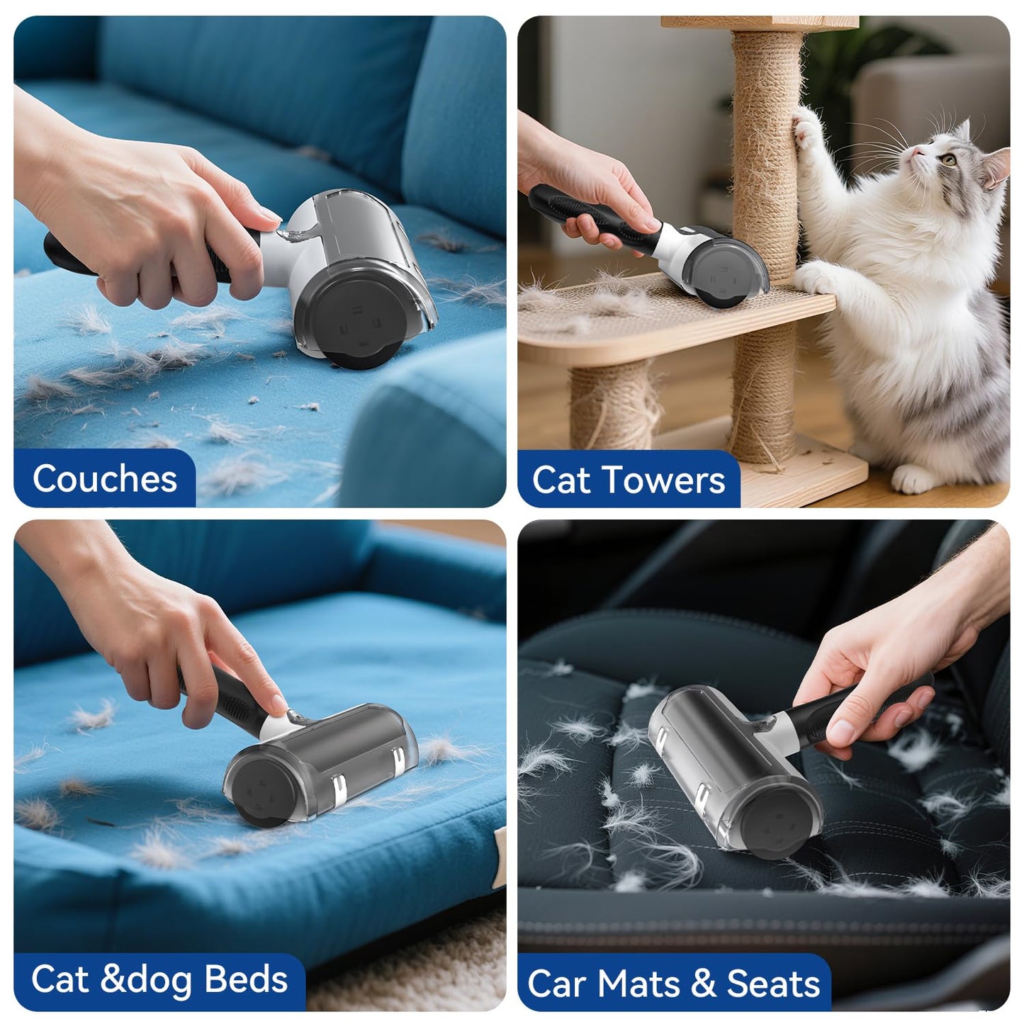 Belife Pet Hair Remover Roller Reusable Lint Roller for Dog and Cat Hair, Multi-Surface Pet Hair Removal Tool for Couch, Furniture, Carpet, Clothes, Bedding (Black)