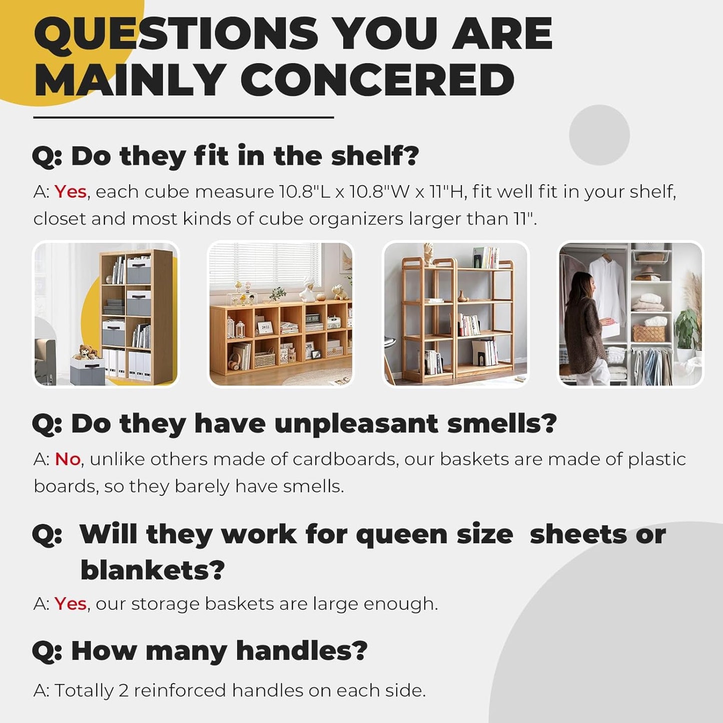 Criusia Fabric Storage Cubes - 11 Inch Collapsible Storage Bins 4 Pack - Clothes Organizer Bins for Closet, Shelves, Cube Organizer/Home Organization and Storage Baskets for Organizing Toys Blanket